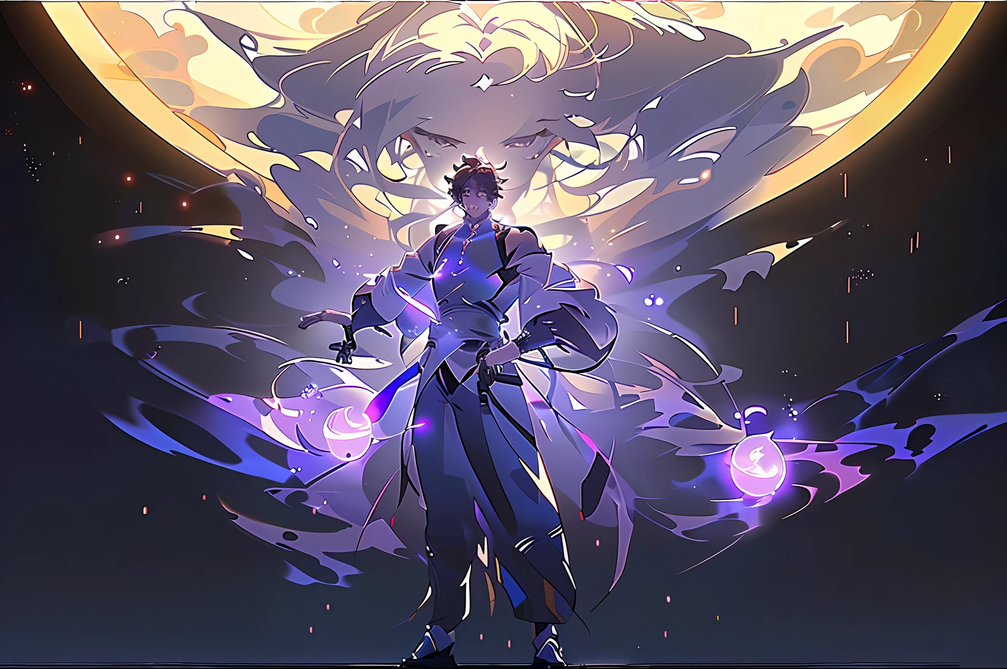 , (masterpiece:1.2), best quality,PIXIV,  taoist,
1 character standing in front of purple glowing taoist,transparent,