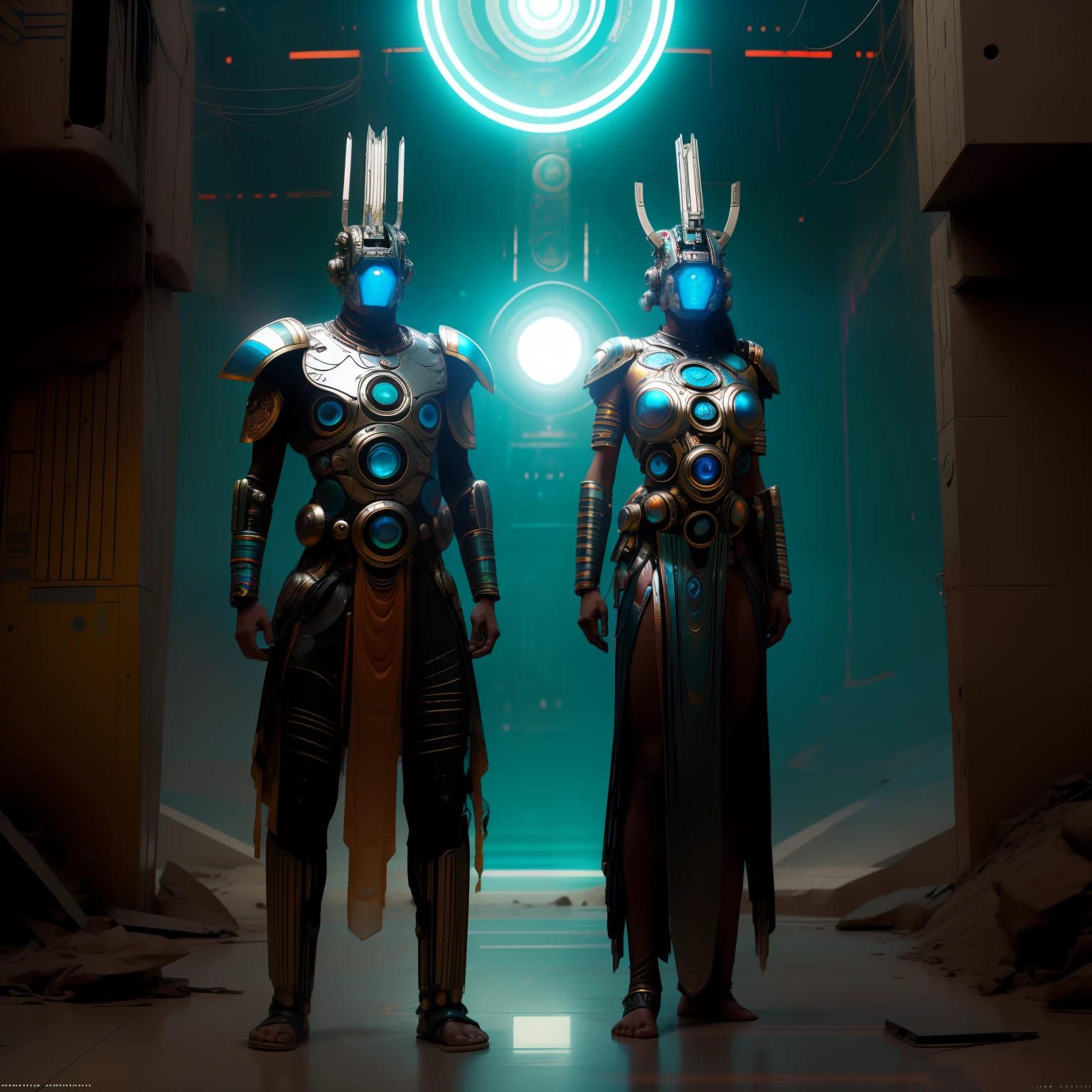indigenous futurism, indian cybernetic cyborg goddess, cyberpunk, the style of fantastical fantasy compositions, dark prism, eye-catching metallic compositions, symmetrical arrangements, eye-catching  iridescent red, blue, green,yellow,bright neon,luminous, distinctive noses, ethereal,bloody colorful, eye-catching compositions with rainbow prism,high resolution, masterpiece,composite cybernetic metallic  bodysuit, indigenous cybernetic jewellery and ornaments,symmetrical design ,character concept art,Rendered in Octane,trending in artstation, cgsociety, 8khighly detailed,Junji Murakami, Mucha Klimt, Sharandula, Hiroshi Yoshida, Tom Bagshaw, Ross Tran, Artgerm,Craig Mullins,dramatic,Junji Murakami, moody lighting  post-processing,cinematic lighting ,ar 2:3 –uplight