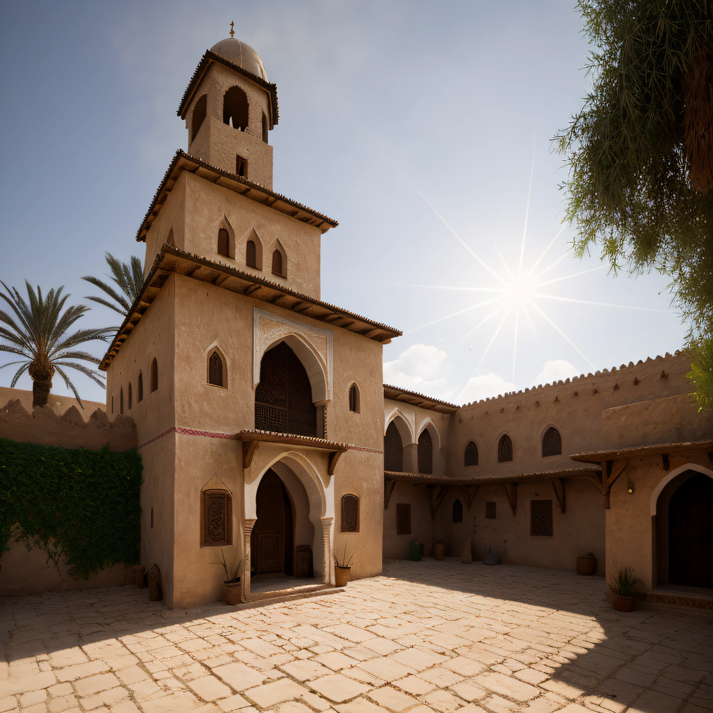 close up depiction of a medieval fantasy north african traditional house, small, humble, exterior, medieval fantasy north african architecture, in a medieval fantasy north african traditional city, (backlighting), realistic, masterpiece, highest quality, lens flare, shade, bloom, [[chromatic aberration]], by Jeremy Lipking, by Antonio J. Manzanedo, digital painting
