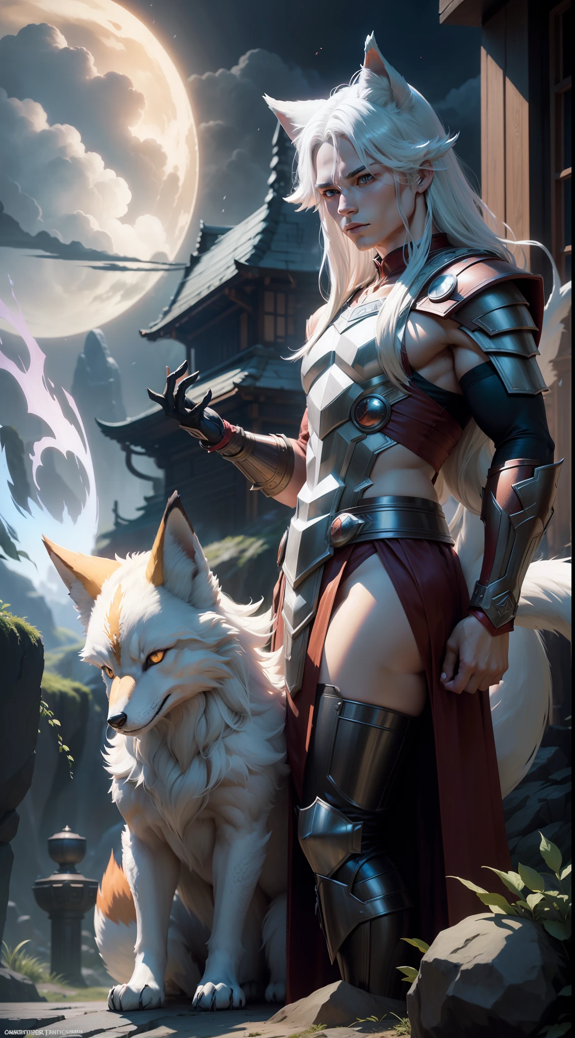 anime, fantasy, thor fox, fantasy art, fantasy, thor fox, fantasy, thor fox, thor fox, thor fox, thor fox, thor fox, thor fox, thor fox, thor fox, fox, ethereal thor fox, kitsune tailed thor fox, tailed thor fox, kitsune, mythical creature, fantasy thor fox love, art of silver thor fox, white - haired thor fox, mizutsune, nine tails