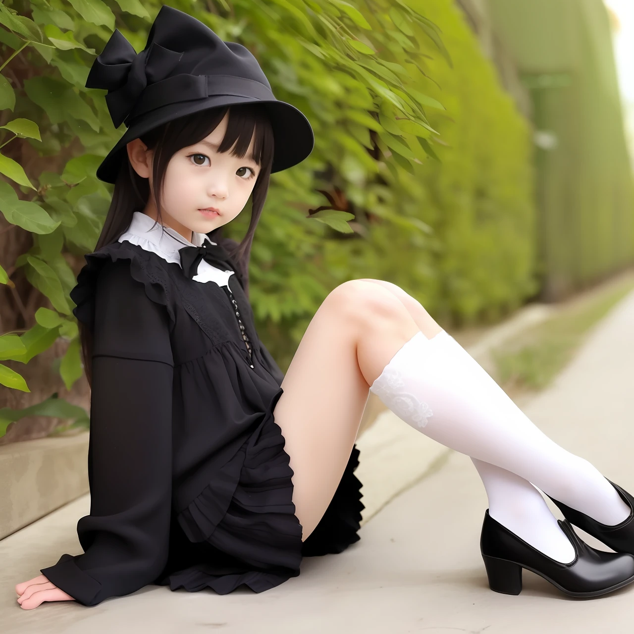 real gothic short legs white stockings miniskirt