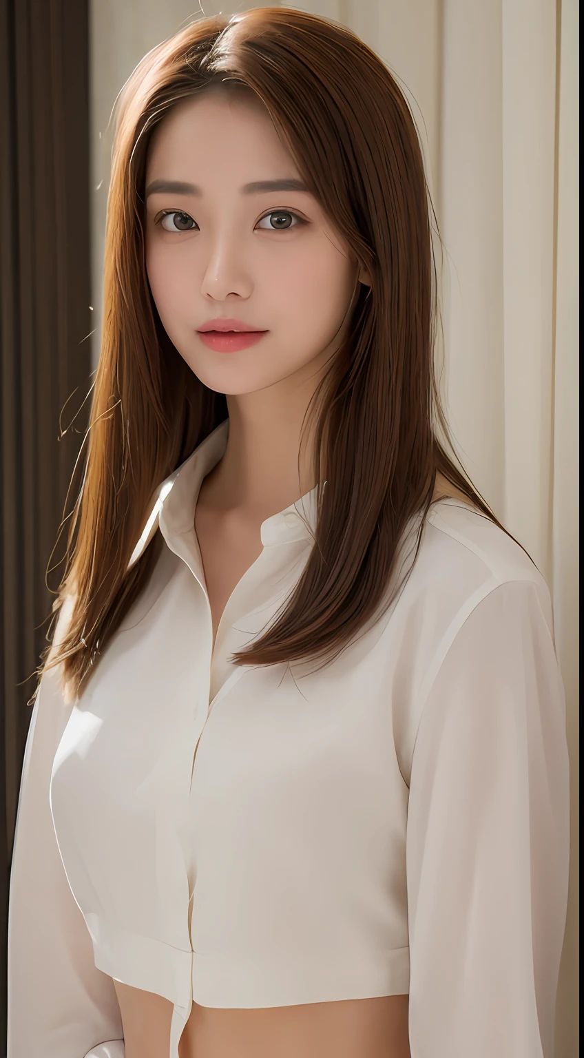((top-quality、8K、​masterpiece:1.3))、Beautiful 20 year old girl with perfect body shape、K-pop Idol Face、Slim Abs Beauty:1.3、(Hairstyles Brown Hair Shortcuts、Colossal tits)、doress:1.1、Super fine face、Delicat eyes、二重まぶた、A smile with shame、Duan、Full body photo