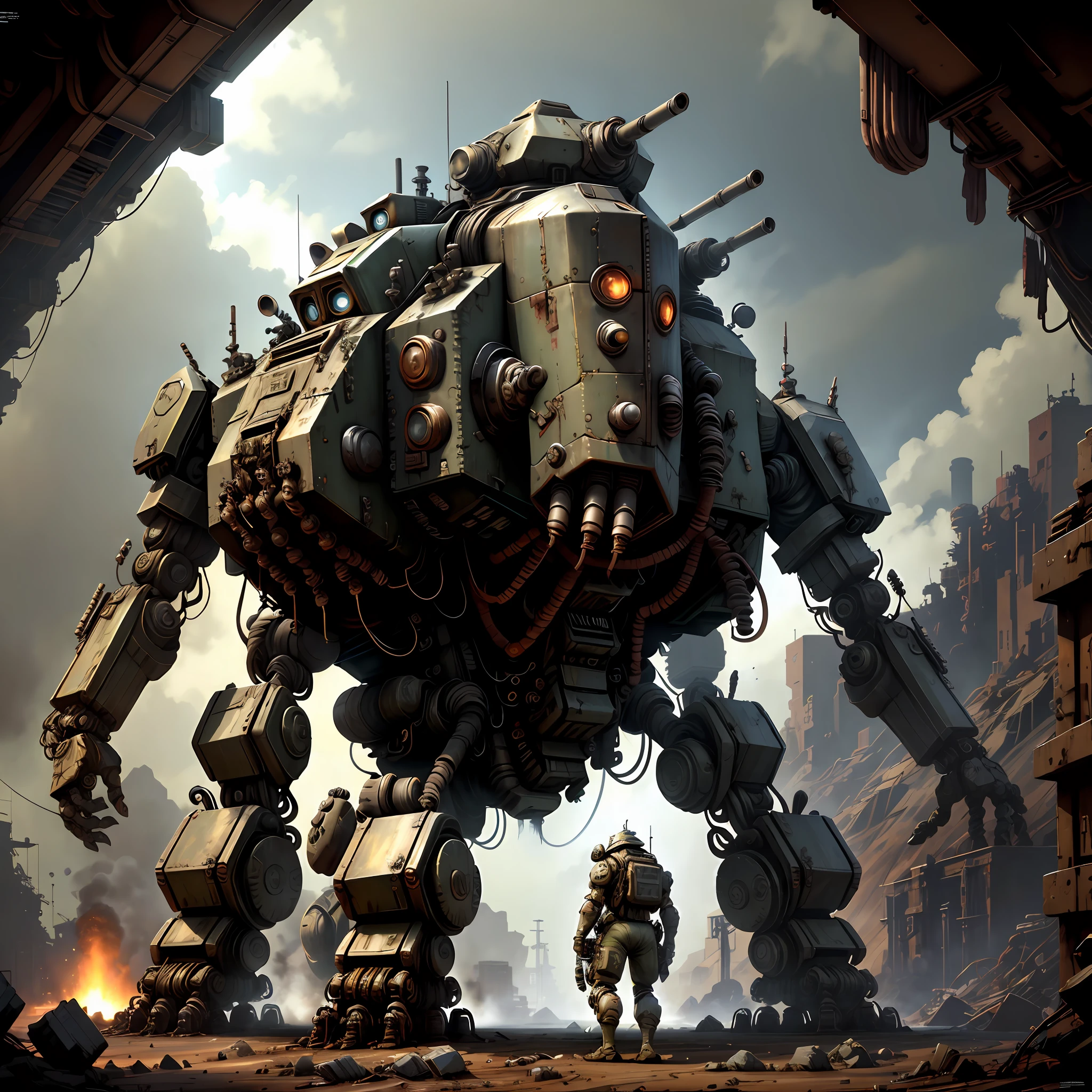 DieselPunkAI battle mech