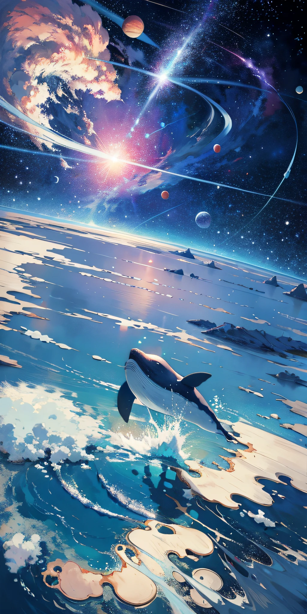 whales,the ocean,swell sea,Leap out of the sea