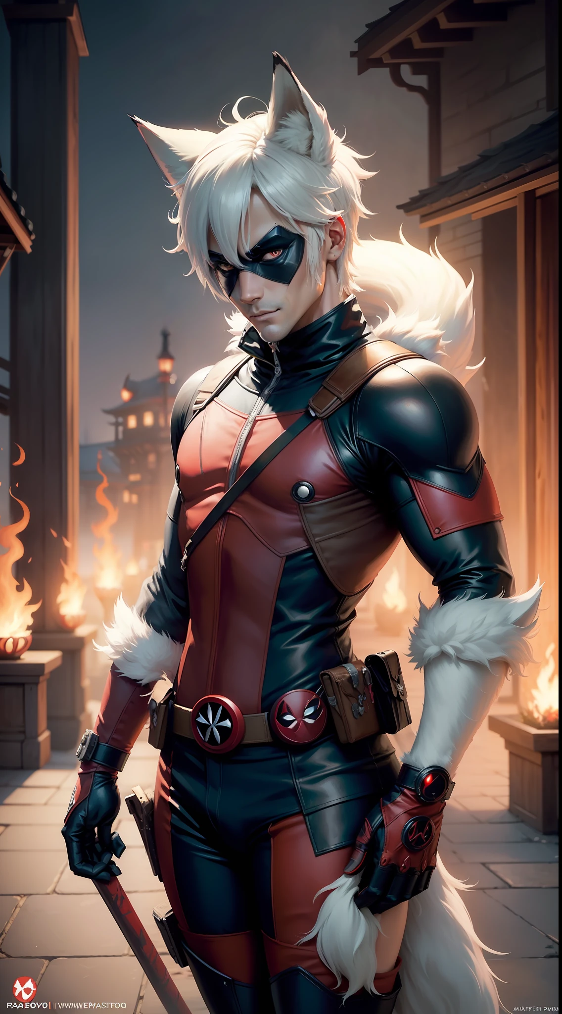 anime, fantasy, deadpool fox, fantasy art, fantasy, deadpool fox, fantasy, deadpool fox, deadpool fox, deadpool fox, deadpool fox, deadpool fox, deadpool fox, deadpool fox, deadpool fox, fox, ethereal deadpool fox, kitsune tailed deadpool fox, tailed deadpool fox, kitsune, mythical creature, fantasy deadpool fox love, art of silver deadpool fox, white - haired deadpool fox, mizutsune, nine tails