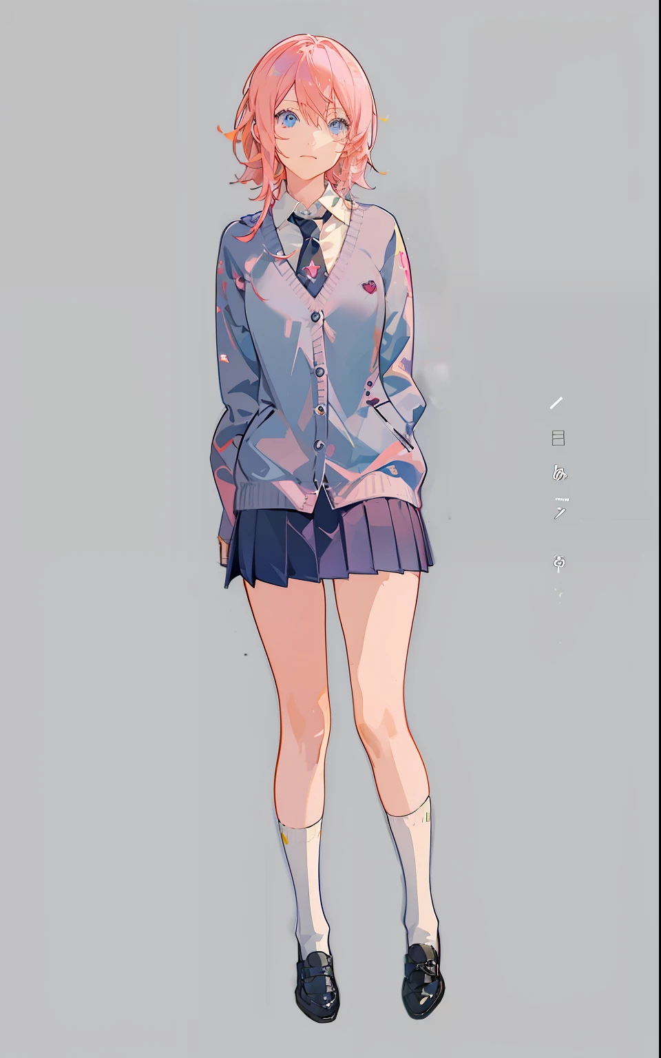 Anime girl in school uniform，Pink hair and black shoes, anime full body illustration, Beautiful Anime High School Girls, Realistic schoolgirl, full body portrait of a short!, Surrealism female students, made with anime painter studio, Magical school student uniform, Surrealism female students, !!Full body portrait!!, Cute anime girl, Full body illustration, Anime girl