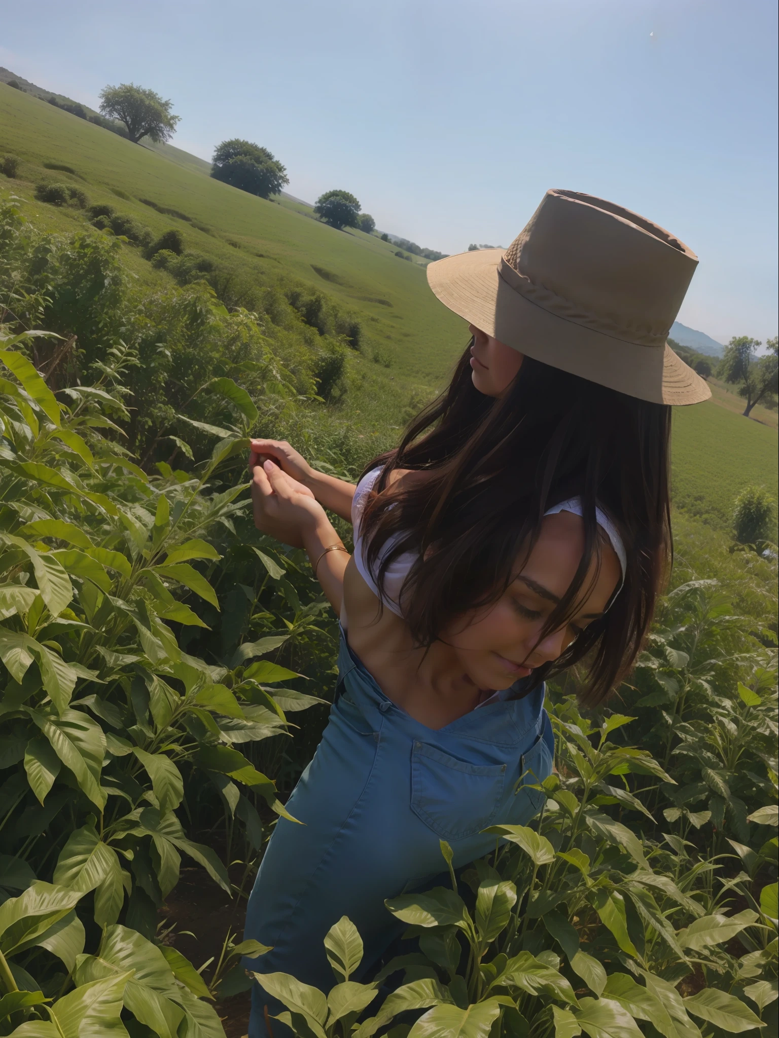 Mujer hermosa en el campo