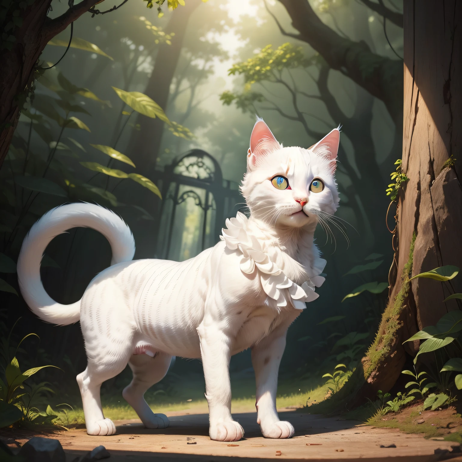 ((best qualtiy)), ((tmasterpiece)), (The is very detailed:1.3), White kitten,sitted,The ears are large