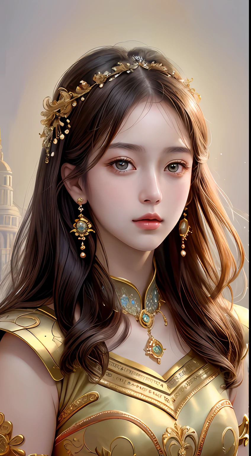 Best Quality, Masterpiece, Super High Resolution, (Realism: 1.4), Original Photo, (Real Skin Texture: 1.3), (Film Grain: 1.3), 1 Girl, Beautiful Eyes and Face Details, Masterpiece, Best Quality, Close-up, Upper Body, The zodiac art style