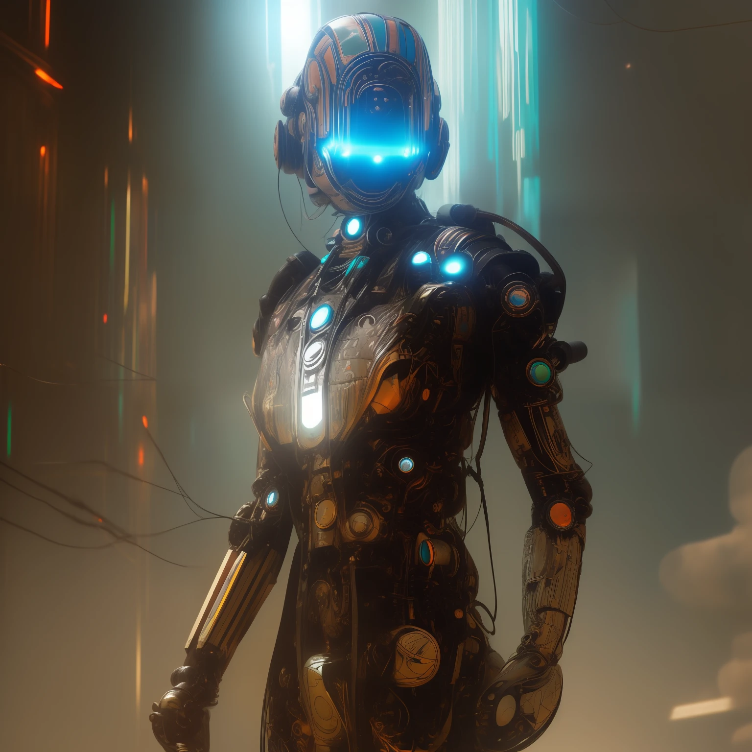 indigenous futurism, indian cybernetic cyborg goddess, cyberpunk, the style of fantastical fantasy compositions, dark prism, eye-catching metallic compositions, symmetrical arrangements, eye-catching iridescent red, blue, green,yellow,bright neon,luminous, distinctive noses, ethereal,bloody colorful, eye-catching compositions with rainbow prism,high resolution, masterpiece,composite cybernetic metallic bodysuit, indigenous cybernetic jewellery and ornaments,symmetrical design ,character concept art,Rendered in Octane,trending in artstation, cgsociety, 8khighly detailed,Junji Murakami, Mucha Klimt, Sharandula, Hiroshi Yoshida, Tom Bagshaw, Ross Tran, Artgerm,Craig Mullins,dramatic,Junji Murakami, moody lighting post-processing,cinematic lighting ,ar 2:3 –uplight