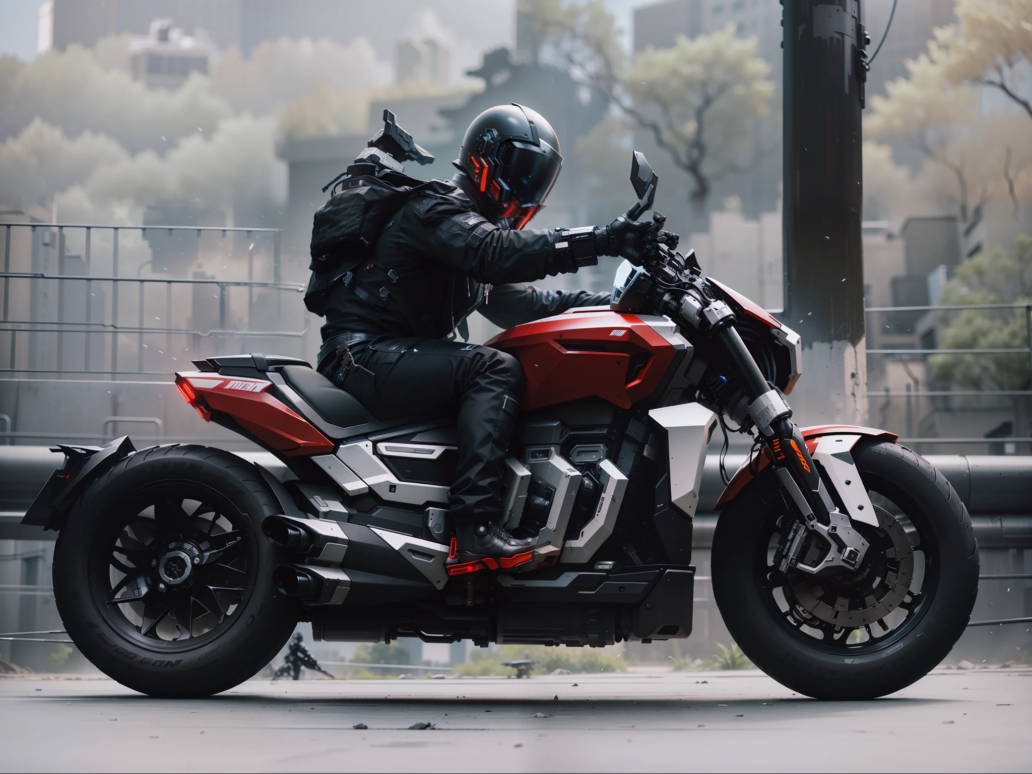 Handsome cyberpunk mech warrior,Black cyberpunk mech costume,High-tech black full enveloping helmet,Biomechanicals, MSHN Robot Man,High-tech helmet,hyper realisitc, Steel, Complex design, insanely details, finely detailled, Extremely clear lines, cinmatic lighting, photograph realistic, A detailed masterpiece