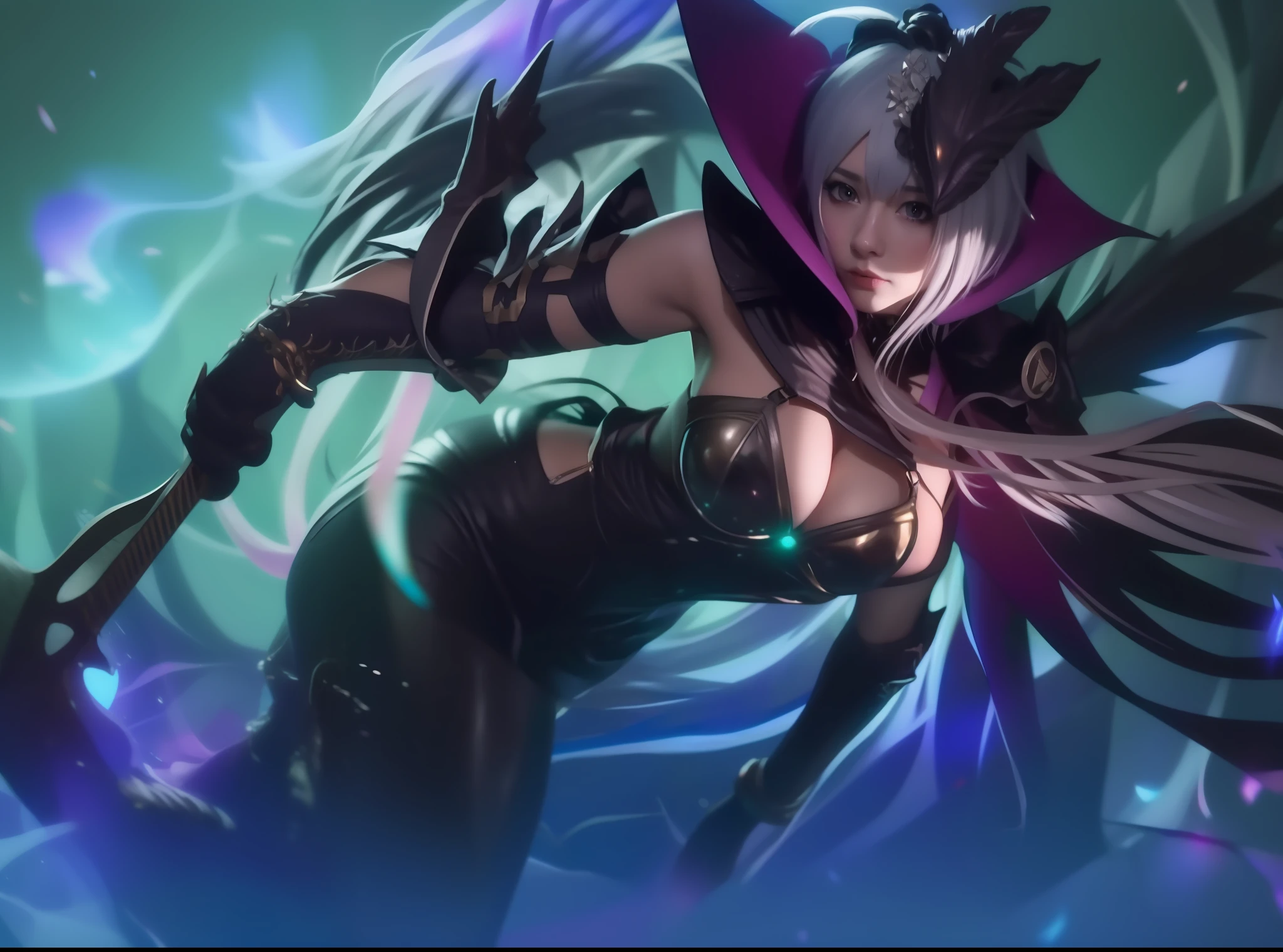 1girl, best quality, high quality, realistic, ultra detail, white hair
