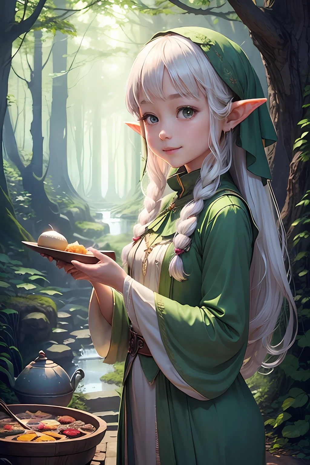 Welcome to the unknown、Elves will guide you､kindly smile、Beautiful girl with a sense of transparency、beautiful fairies､play、Music、eats、the woods