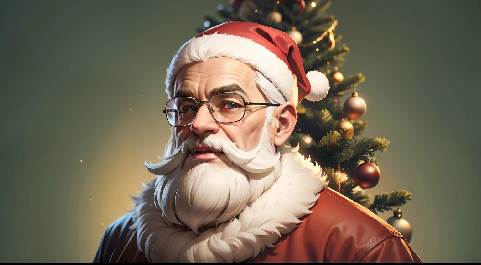 PERSONAGEM HOMEM VELHO PAPEI NOEL BARBA BRANCA, ALEGRE, Christmas Trees, 2D, 8K