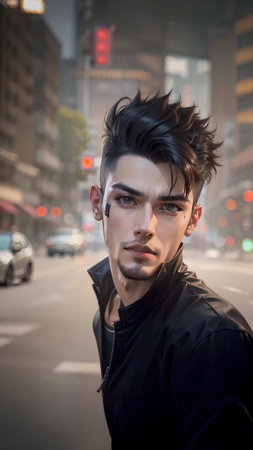 Change background cyberpunk handsome boy realistic face 8k