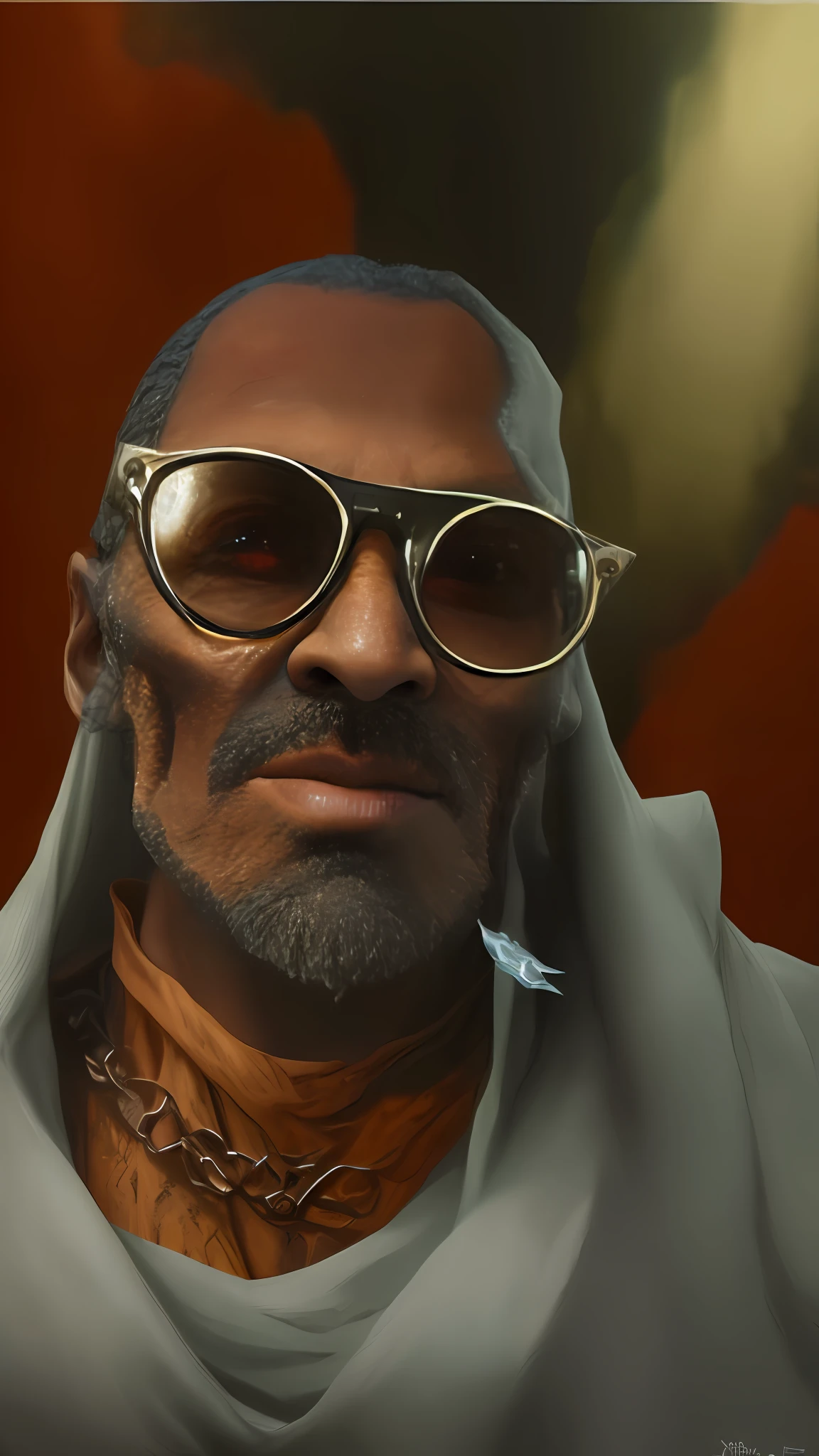 (((8k, very high resolution, masterpiece))), generate a high-resolution image of a wraith, a malevolent spirit that wanders through the mortal realm in search of souls to claim. The wraith should be depicted as a shrouded figure, its face obscured by a red rag, and its body wreathed in an ethereal, ghostly mist. The wraith should be holding a lantern that emits a spectral light, which it uses to guide the souls it deems unworthy to rest to their ultimate fate. The lantern is attached to one of his shrouded hand with a spiked chain, and should dangle under his stretched arm when pointing at the viewer.
The setting should be dark and eerie, depicting the wraith as a harbinger of death and despair. The background is an icy, dark cave, the light weak, mostly coming from the lantern of the spectre. The colors should be muted and ominous, with a focus on shades of red and blue. Use Stable Diffusion to ensure the generated image is visually consistent and coherent, with a high level of detail and realism.