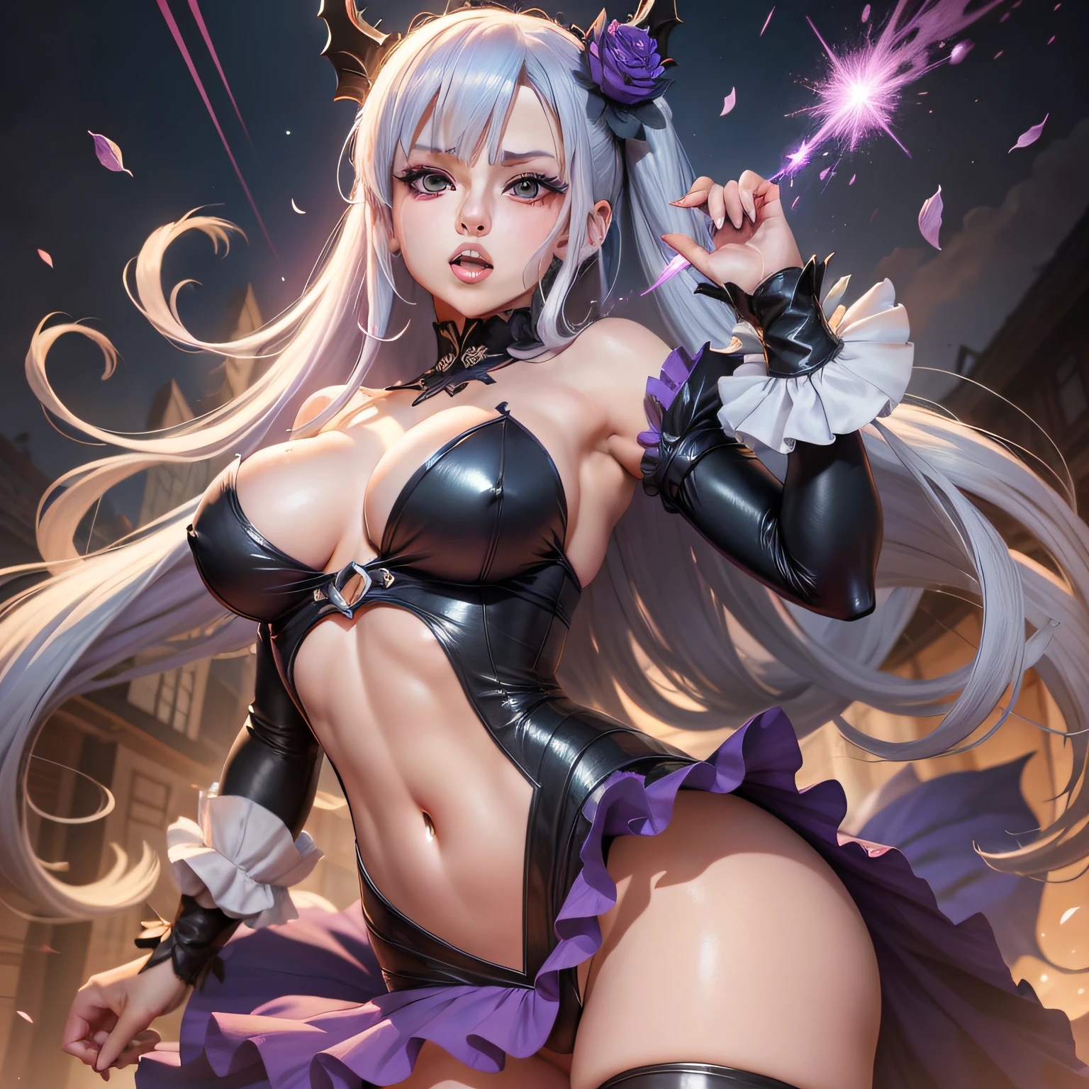 imagem de anime de uma mulher em um vestido branco segurando uma espada, shalltear bloodfallen, Gapmoe Yander, Gapmoe Yandere Grimdark, shalltear from overlord, Yandere intrincado, Ahegao, Yandere, Impacto de Ayaka Genshin, peito grande, splash arte anime , uma mulher berserker muito bonita, (Sem camisa), (sem calcinha)), (dynamic pose), (pose sexy), excited and visible nipples