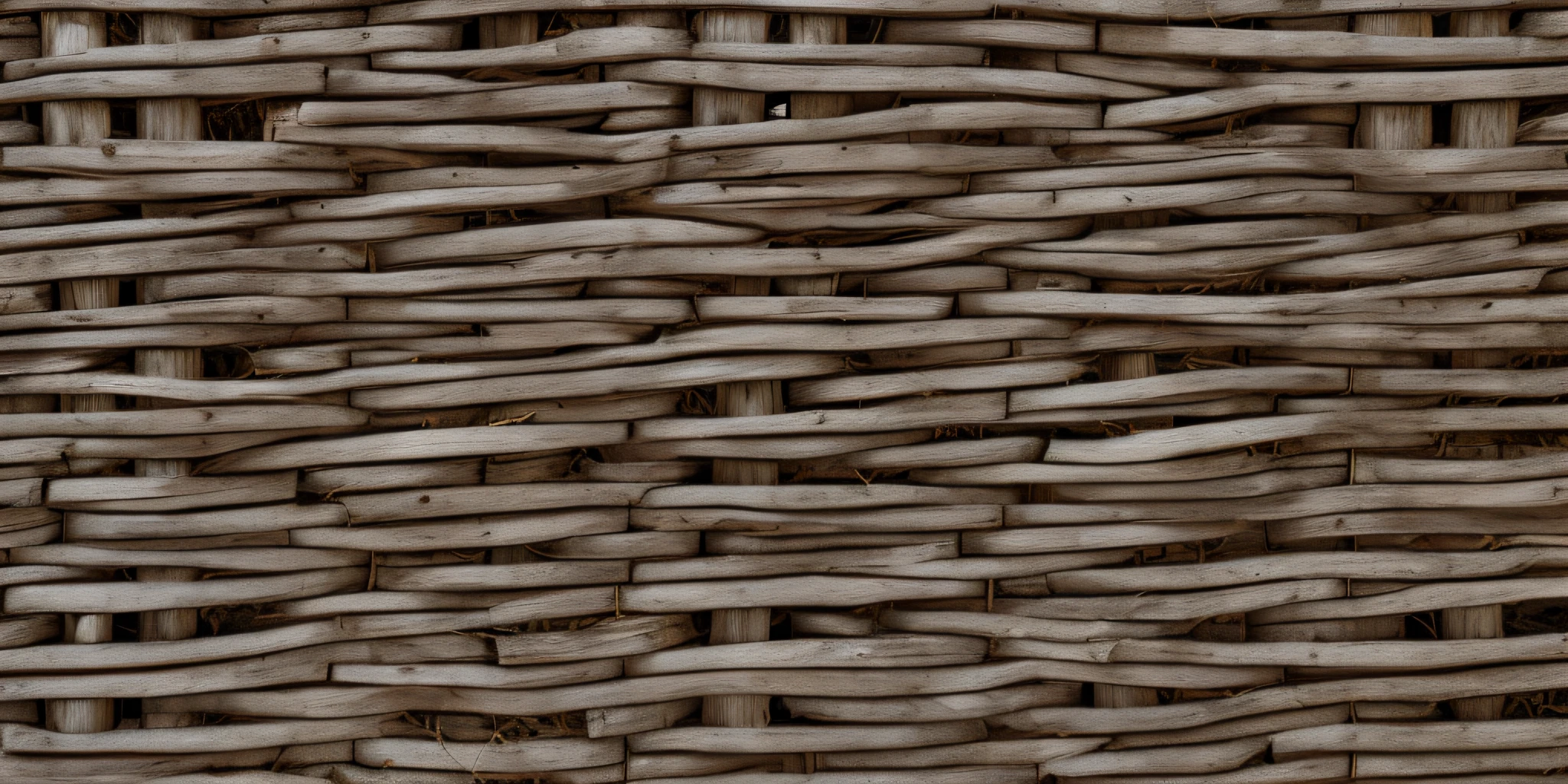 Close-up of a wicker fence made of fresh vine, Seamless high-resolution texture,  Highly visible fibers of the grapevine fence, Stylized texture, rough wooden fence, Photorealistic texture, Seamless wood texture, Seamless wood texture, tileable texture, Highly detailed texture, Texture for 3D, Texture for 3D, weave, hd detailed texture, rustic, high resolution textures, Hyper-detailed texture