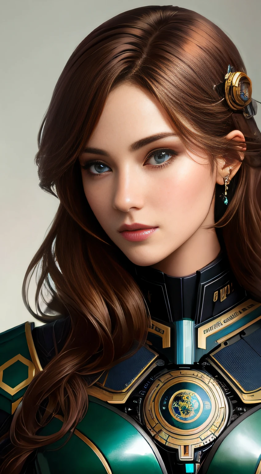 8k portrait of beautiful cyborg with brown hair,iintricate,ellegance,Highly meticulous,A majestic,Digital photography,The artistic germination and art of Ruan Jia and Greg Rutkovsky Surrealist painting mecha,full bodyesbian,brokenglass,(tmasterpiece,Sideslit,exquisite and beautiful eyes:1.2 ), Human Development Report,