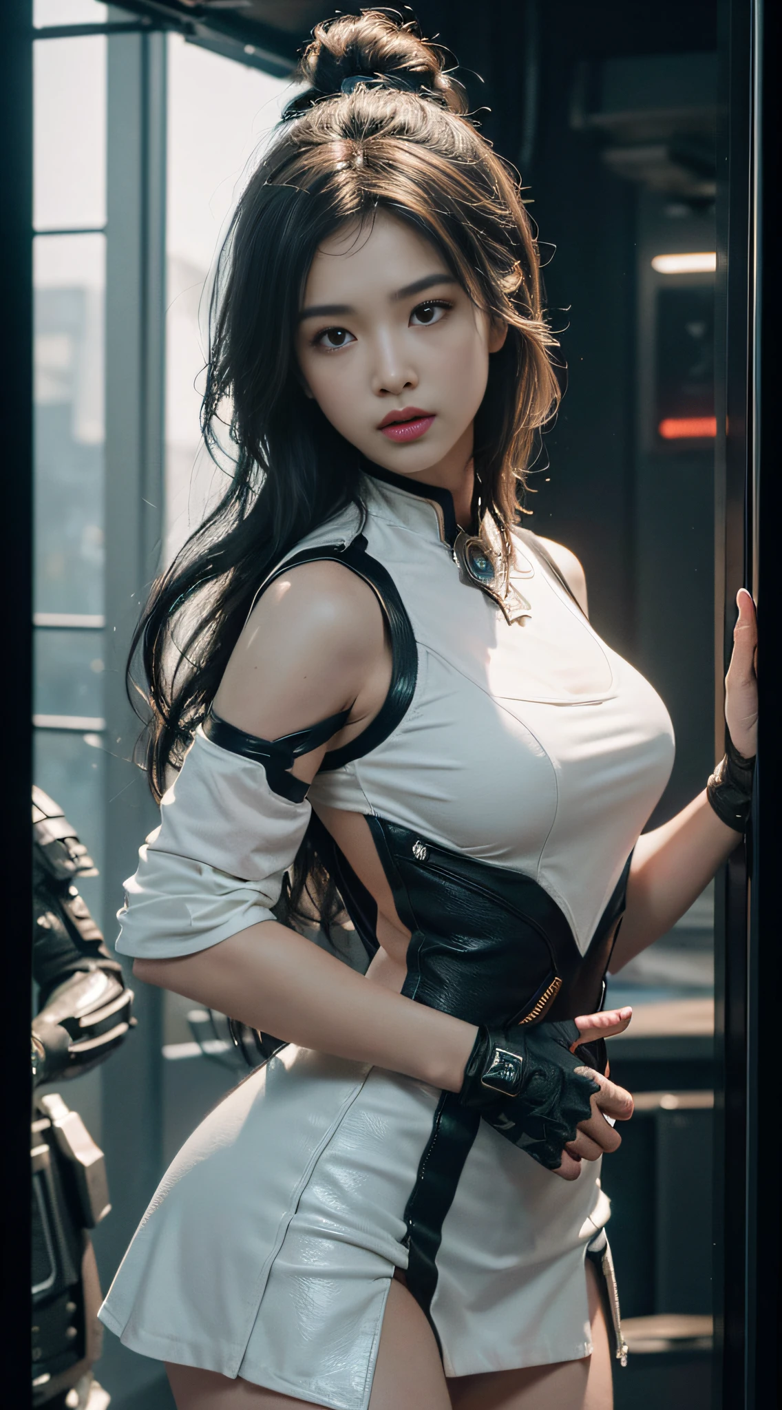 (Best Quality), ((Masterpiece), (Detail: 1.4), 3D, A Beautiful Woman, HDR (High Dynamic Range), Ray Tracing, NVIDIA RTX, Super-Resolution, Unreal 5, Subsurface Scattering, PBR Texture, Post-Processing, Anisotropic Filtering, Depth of Field, Maximum Clarity and Sharpness, Multi-layer Texture, Albedo and Highlight Maps, Surface Coloring, Accurate Simulation of Light-Material Interactions, Perfect Proportions, Octane Render, Bicolor Light, Large Aperture, Low ISO, White Balance, Rule of Thirds, 8K RAW,