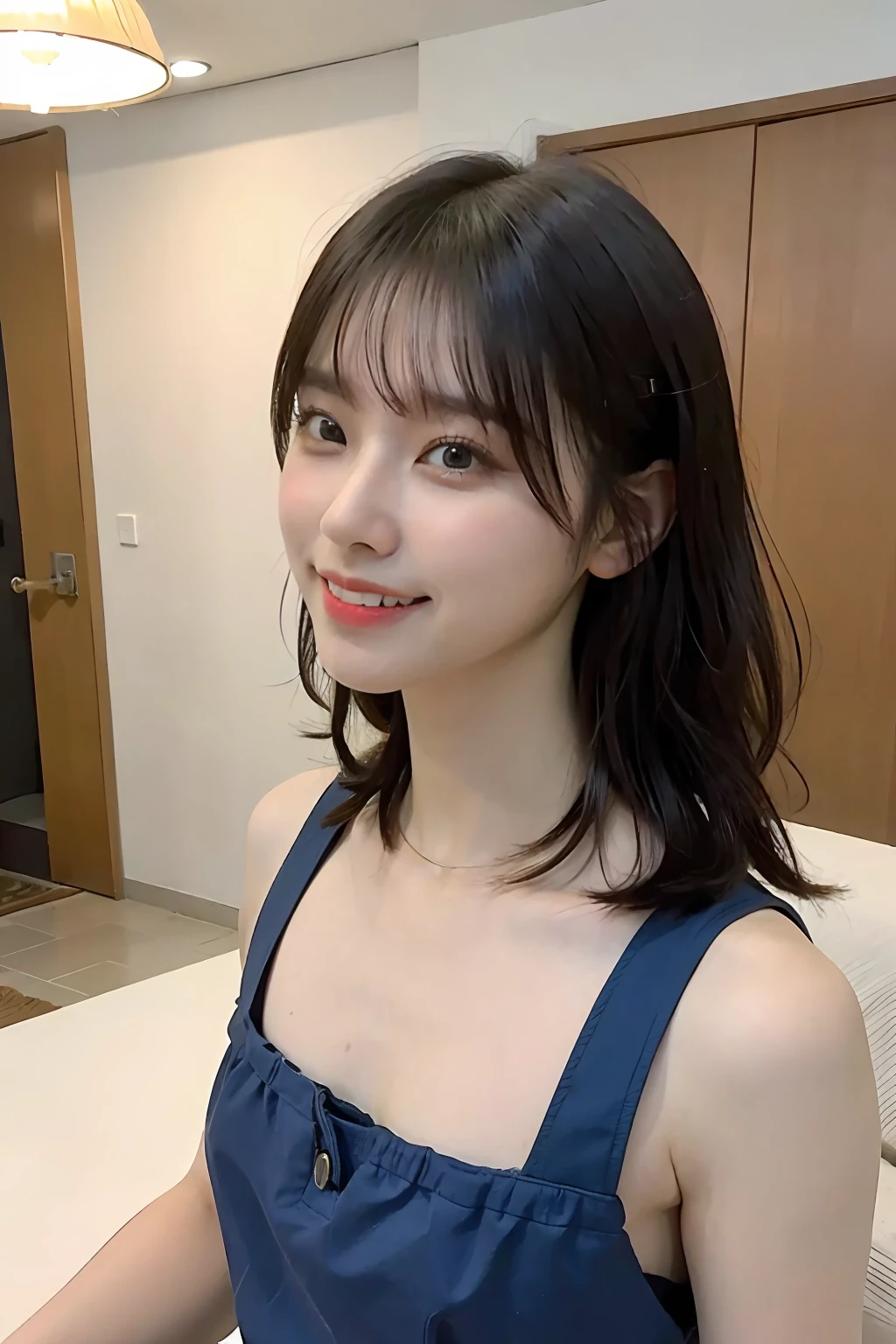 a woman is cooking、(kitchin_Apron:1.Wear 3)、Good Hand、4K、hight resolution、​masterpiece、top-quality、Cap:1.3、((Hasselblad photo))、Fine skin、foco nítido、(lighting like a movie)、Soft lighting、dynamic ungle、[:(详细的脸:1.2):0.2]、Medium chest、sweats streamed skin:1.2、(((In the kitchen))) A smile　Beautiful profile　Colossal tits　Beautiful body　Tying hair　Wide background々and a luxurious living room　Luxurious and luxurious living　Luxurious living room　Beautiful living room　Beautiful living room　A smile　an orange　lemons　A smile　Laughing　banana in　pineapple　Luxurious room　beautiful  lighting　Beautiful lighting　Very large room　Very high image quality　Very high definition　8k Photos