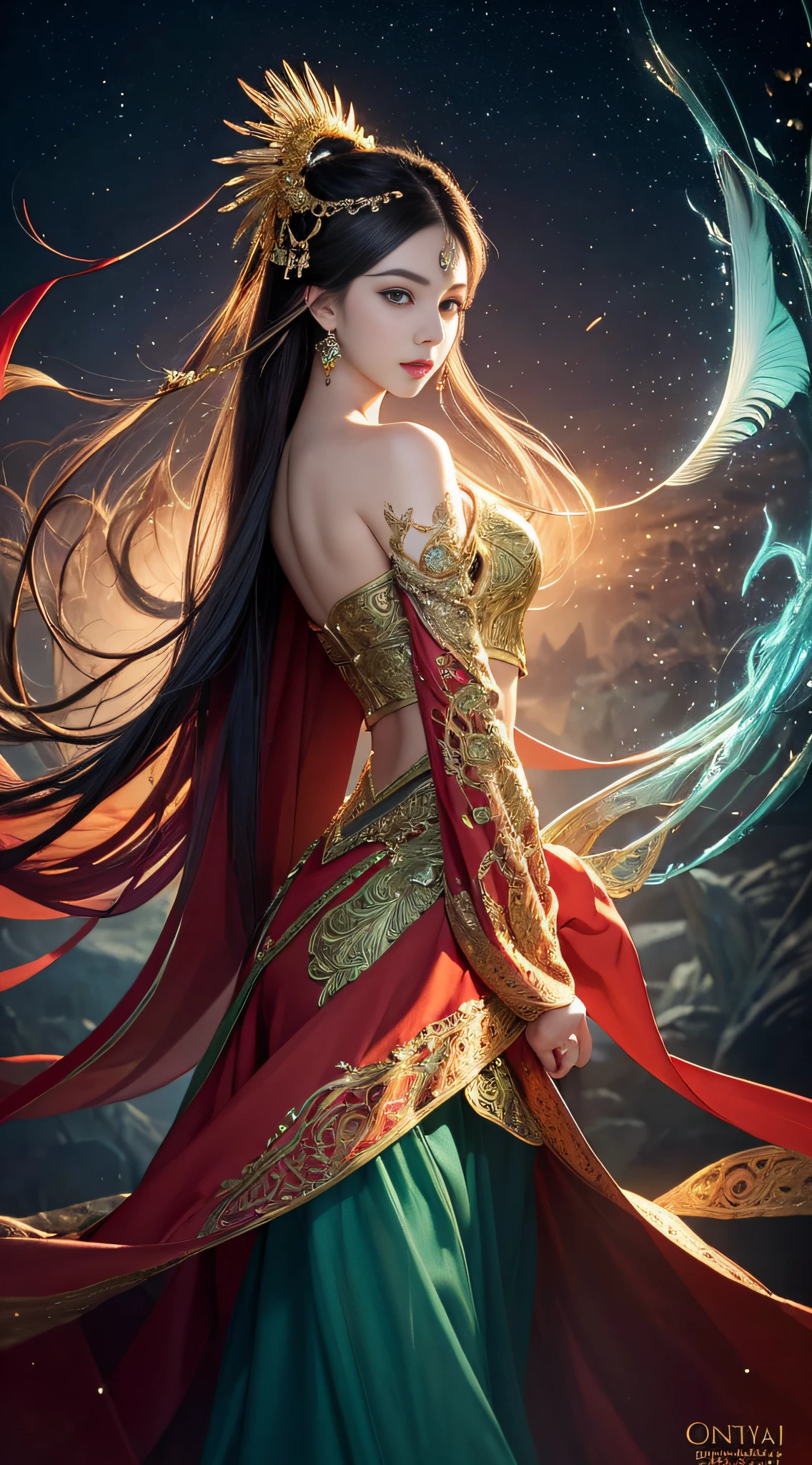 Er Jie, a girl with a smooth and dynamic posture, wearing a loose and flowing pink dress, with a mysterious expression and curly black pink hair, [Zhang Ziyi|Aishwarya Rai], bold and colorful abstract art in a modern and abstract environment, blurred background, bright lights, official art, Unity 8k wallpaper, (zentangle, mandala, tangled, tangled), intricate clothes, mid-style (whole body, from all directions, masterpiece, top quality, best quality, official art, Beauty and aesthetics: 1.2), very detailed, (fractal art: 1.1), (color: 1.1) (flowers: 1.3), highest detail, (zentangle: 1.2), (dynamic pose), (abstract background: 1.3), (shiny skin), (multiple colors: 1.4), (feathers: 1.5), dynamic angle, most beautiful chaotic forms, elegant, fauvist design, bright colors, romanticism, dark style beautiful princess of the underworld spooky bad smile complex tattoos Anime 3D Art Style 3D Dark Night Deep Black Sky Horror ((Cold Complex Skull Accessories )) (Guvez style artwork) ((Black Chinese-style underground palace with huge complex structure in background)) Leica lens Depth of field (Masterpiece, top quality, best quality, official art, Beauty and Aesthetics: 1.2), (1girl: 1.3), (Fractal Art: 1.3) (Masterpiece, Top Quality, Best Quality, Official Art, Beauty and Aesthetics: 1.2), (1girl), Extreme Detail, Colorful, Highest Detail, Official Art, Unified 8k Wallpaper, Ultra Detailed, Beautiful and Aesthetic, Beautiful, Masterpiece, Best Quality, (Zentangle, Mandala, Tangled, Entangle), Holy Light, Gold Leaf, Gold Foil Art, Glitter Drawing, PerfectNwsjMajic M Desfi masterpiece, the best quality, hair becomes fire, hair is on fire, fantasy, (Ray: 1.05), Orange Light Particles, Landscape, Fire, Beautiful and Detailed Explosion, Beautiful Detailed Glow, Flame Burning Around, Flame Burning Around, Fire Feather, Burning, (Burning Forest: 1.34), (Bare Trees: 1.05), Ash, (Red Sun: 1.05), (Flame Around Character: 1.1), Solo, Crazy Smile, (Detail: 1.05), High Resolution Illustration, Radiant Skin, Colorful, (Ultra Fine: 1.1), (Illustration: 1.05), (Detail Light: 1.05), (Extremely Delicate Beauty: 1.1), Beautiful Detail Girl, Depth of Field, white_long_hair, orange_eyes, eyelashes, dark eyelashes, eyeliner, soft glowing eyes, (masterpiece, top quality, best quality, official art, beauty and aesthetics: 1.2), (1girl: 1.3), very detailed, (fractal art: 1.1), (color: 1.1) (flowers: 1.3), most detailed, (zentangle: 1.2), (dynamic pose), ( abstract background:1.3), (shiny skin), (many colors:1.4), ,(earrings), (feathers:1.5), (flamethrower:1.3), red background, phoenix skirt, (masterpiece, top quality, best quality, official art, Beauty and Aesthetics: 1.2), (1girl: 1.3), (fractal art: 1.3), Masterpiece, (Best quality: 1.2), (Ultra Fine: 1.2), Illustration, (Extremely delicate and beautiful: 1.2), Cinematic angle, floating, (Beautiful detail eyes: 1.1), (Detail light: 1.1), Cinematic lighting, exquisite sky, woman, white hair, blue eyes, (high ponytail: 1.1), cape, glowing eyes, (moon: 1.2), (moonlight: 1.1), starry sky, (light particles: 1.1), fog, snow painting, sketching, blooming,anime girl in white dress with flowing hair and stars, Guvez style artwork, fantasy art style, beautiful digital artwork, beautiful character painting, Yang J, beautiful digital illustration, stunning digital illustration, 8k high quality detail art, li song, guvitz, digital fantasy art), beautiful fantasy art, trending on cgstation, (masterpiece, top quality, best, official art, beautiful and aesthetic, Long exposure: 1.2), smooth movement, charming pattern, 1 girl, (long skirt with sleeves: 1.3), upper body close-up, no shoulders, chinese girl, blush, black lob hair, portrait, solo, upper body, gaze observer, detailed background, detailed face, (crystallineAI, crystalline theme:1.1), elemental wood sprite, rotating leaves, controlling leaves, emerald clothes, dynamic pose, floating particles, Ethereal Power, Leaves, Steam, Forest in Background, Green Tones, Forest, Ethereal Atmosphere, Official Art, Unified 8k Wallpaper, Ultra Detailed, Beautiful and Aesthetic, Masterpiece, Best Quality, (Zentangle, Mandala, Tangled, Entangled), (Fractal Art: 1.3), 1girl, Very Detailed, Dynamic Angle, Cowboyshot, Most Beautiful Forms Chaotic, Elegant, Fauvist Design, Bright Colors, Romanticism, James Jean, Robbie Devi Antono, Ross Tran, Francis Bacon, Michal Mraz, Adrian Ganey, Petra Cortwright, Gerhard Richter, Takashi Yamamoto, Ashley Wood, atmospheric, ecstatic notes, flow notes visible, -V6 --q2 ---s750