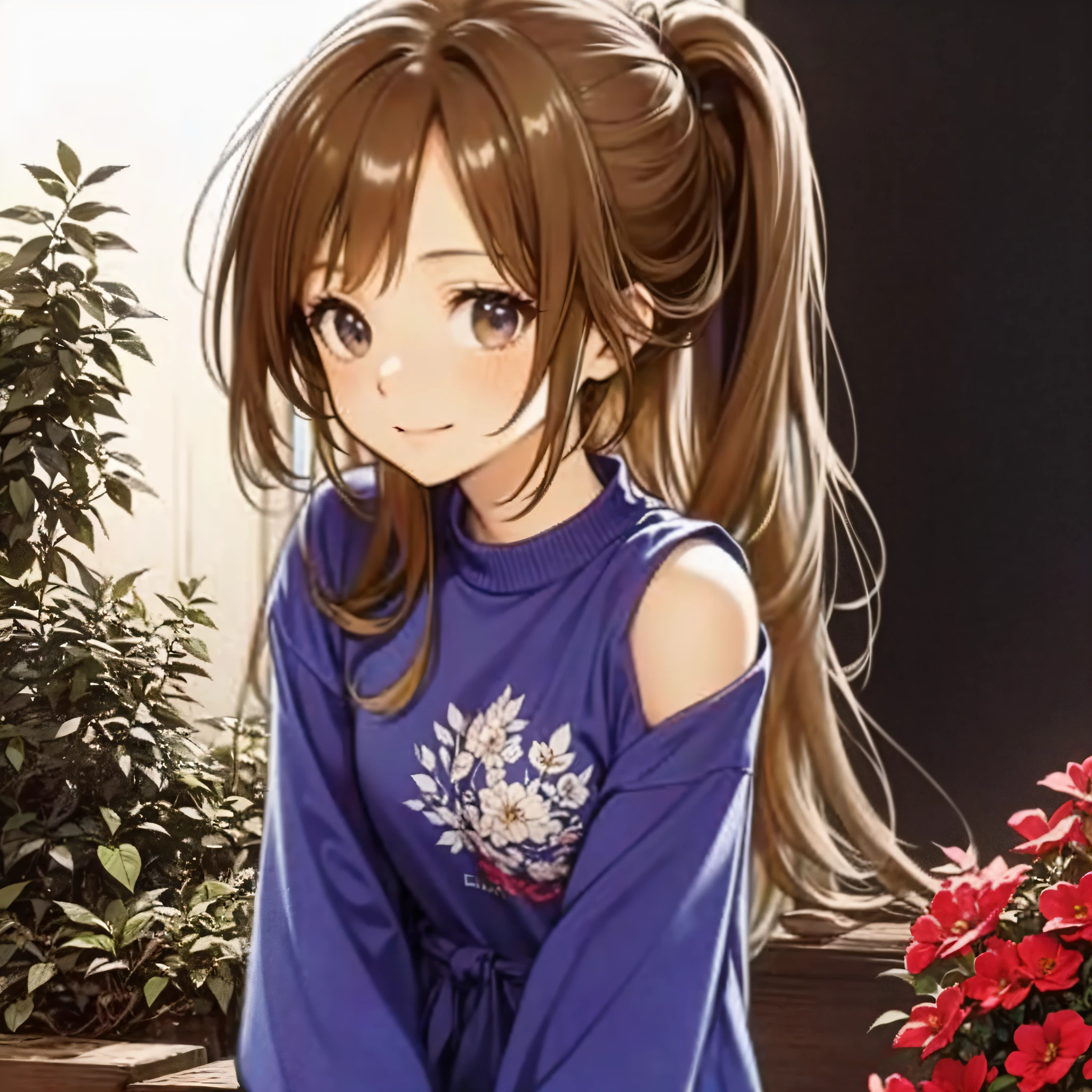 ((masutepiece)),((Highly detailed, 8K Wallpaper, Illustration, Beautiful detailed eyes, Highly detailed hair)),  (Cinematic lighting),((from a_Down)),close up,NSFW
1 girl,Lori,full_Body,arm at side,shinny_skin, light_skin,blush,garden,Seductive smile,((tshirts)),Transparent underwear,Skindentation,top down_bottom-up、simple white back ground、Brown eyes、Brown hair、Dark blue uniform