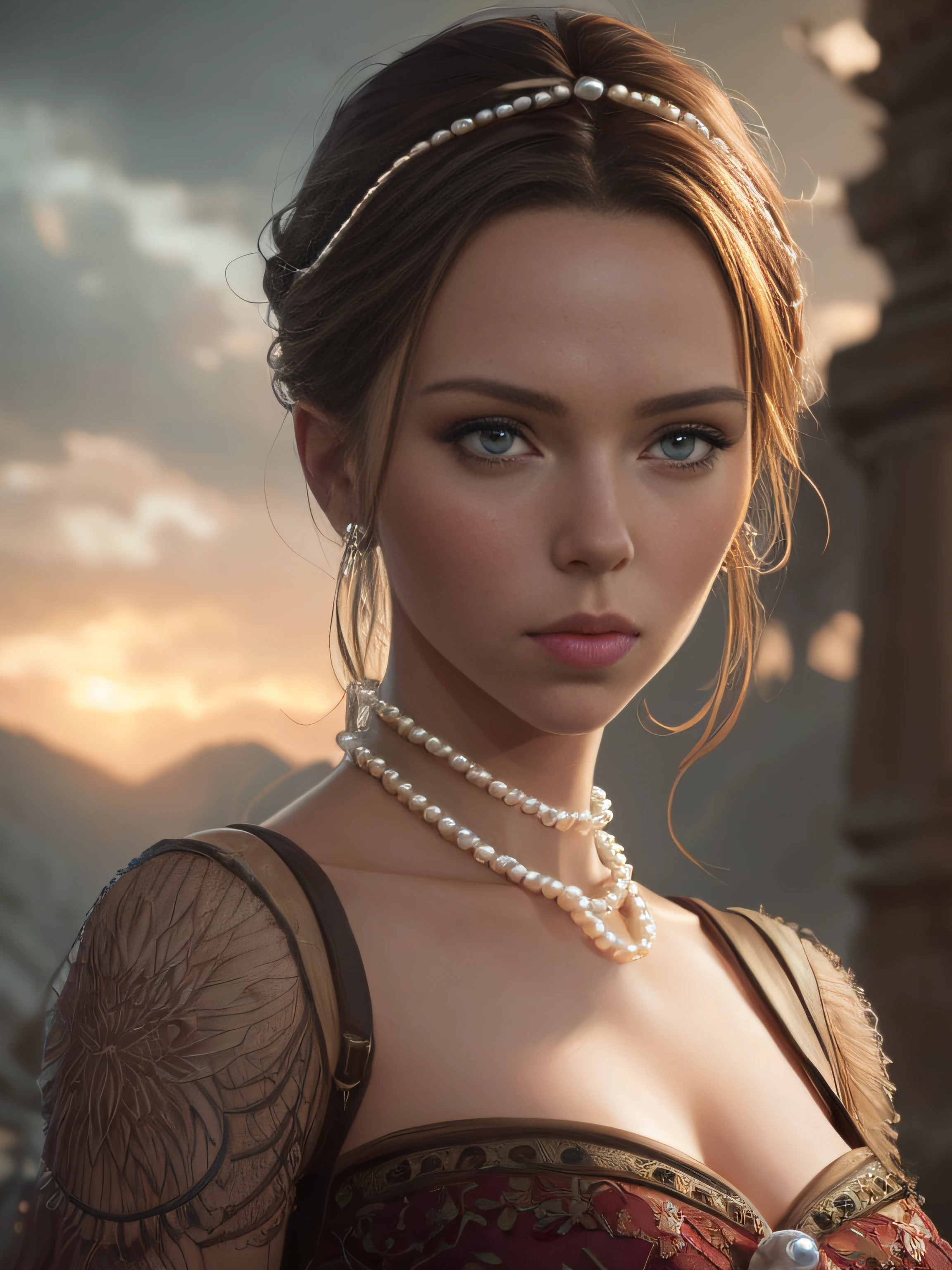 ((pale skin)), ((pearl skin)), portrait of scarjo01((stunningly attractive)) a sexy woman((perfect feminine face)), intricate, 8k, highly detailed, (extremely detailed CG unity 8k wallpaper), Hyperrealistic full shot body image, beautiful (skinny) sexy, trending on CGSociety, Intricate, High Detail, Sharp focus, dramatic, volumetric lighting, digital painting, intense, modelshoot style, (extremely detailed CG unity 8k wallpaper), full shot body photo of the most beautiful artwork in the world, pearl skin, professional majestic oil painting by Ed Blinkey, Atey Ghailan, Studio Ghibli, by Jeremy Mann, Greg Manchess, Antonio Moro, trending on ArtStation, trending on CGSociety, Intricate, High Detail, Sharp focus, dramatic, photorealistic painting art by midjourney and greg Rutkowski