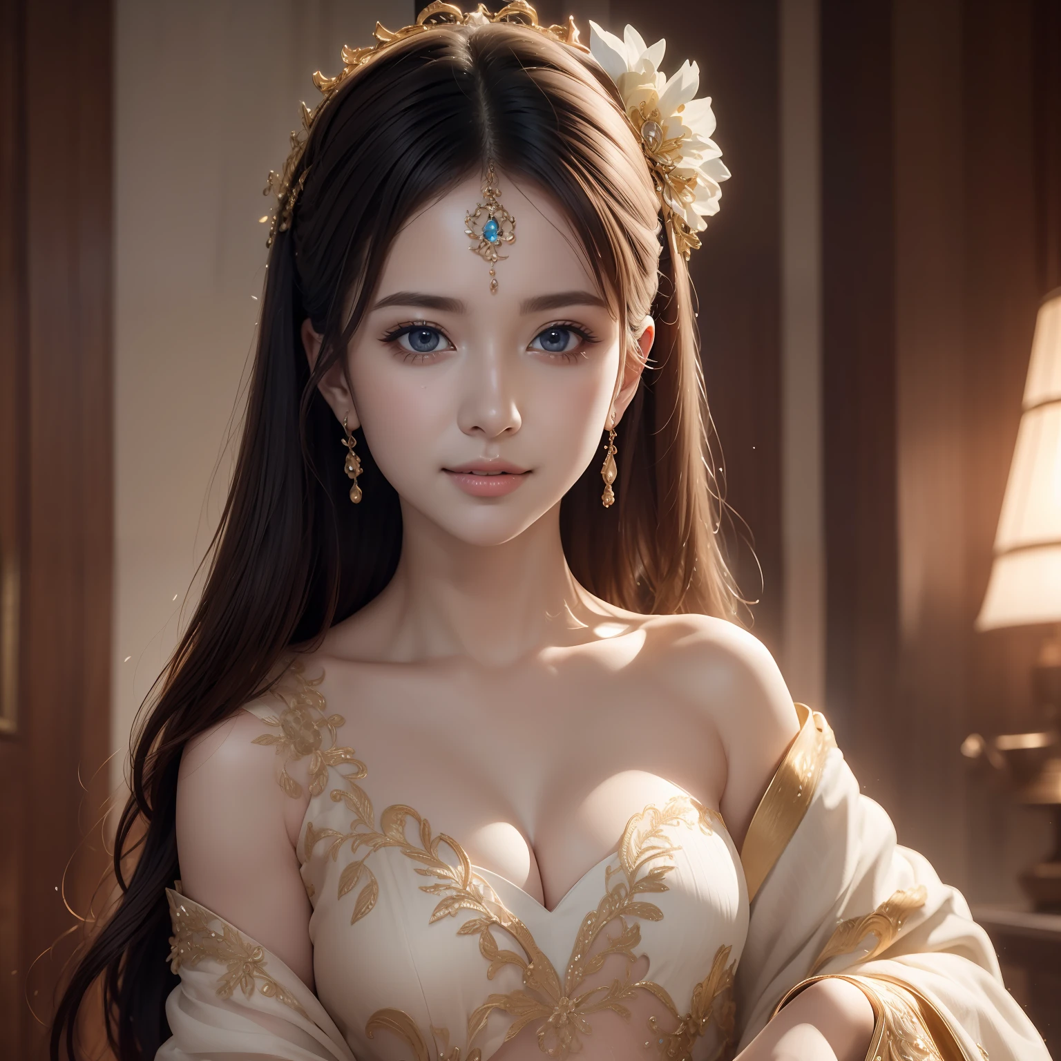 (RAW photos, highest quality), (realistic, photorealistic: 1.3), highest quality, masterpiece, very delicate and beautiful, highly detailed, CG, unity, 2K wallpaper, wonderful, beautiful to detail, masterpiece, light smile, highest quality, highly detailed CG Unity 8k wallpaper,