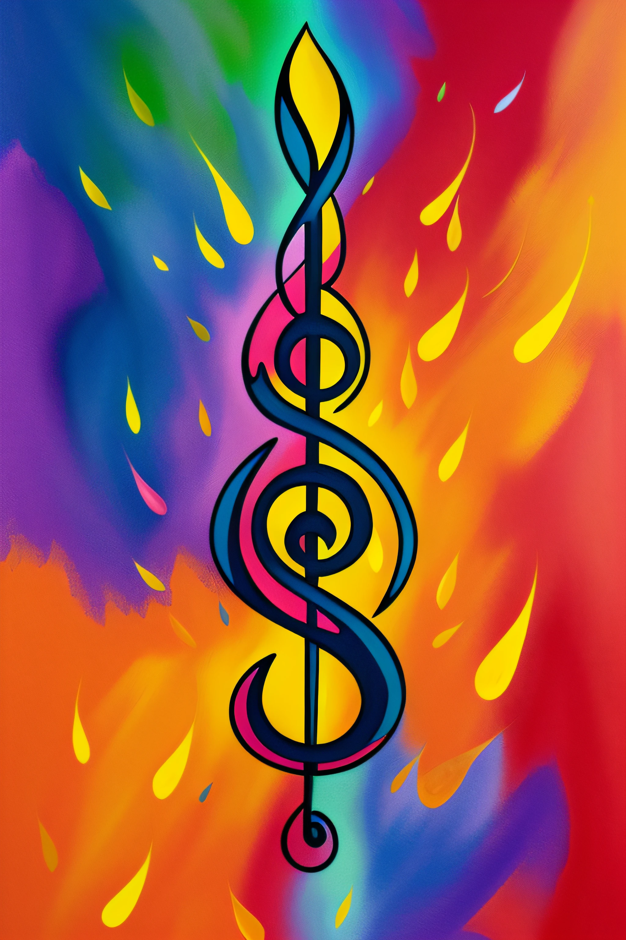 musical note，Luminous design，pastelcolor，Ink drops，Autumn lights，Dripping paint，oil painted，Abstract beauty，Heavy strokes