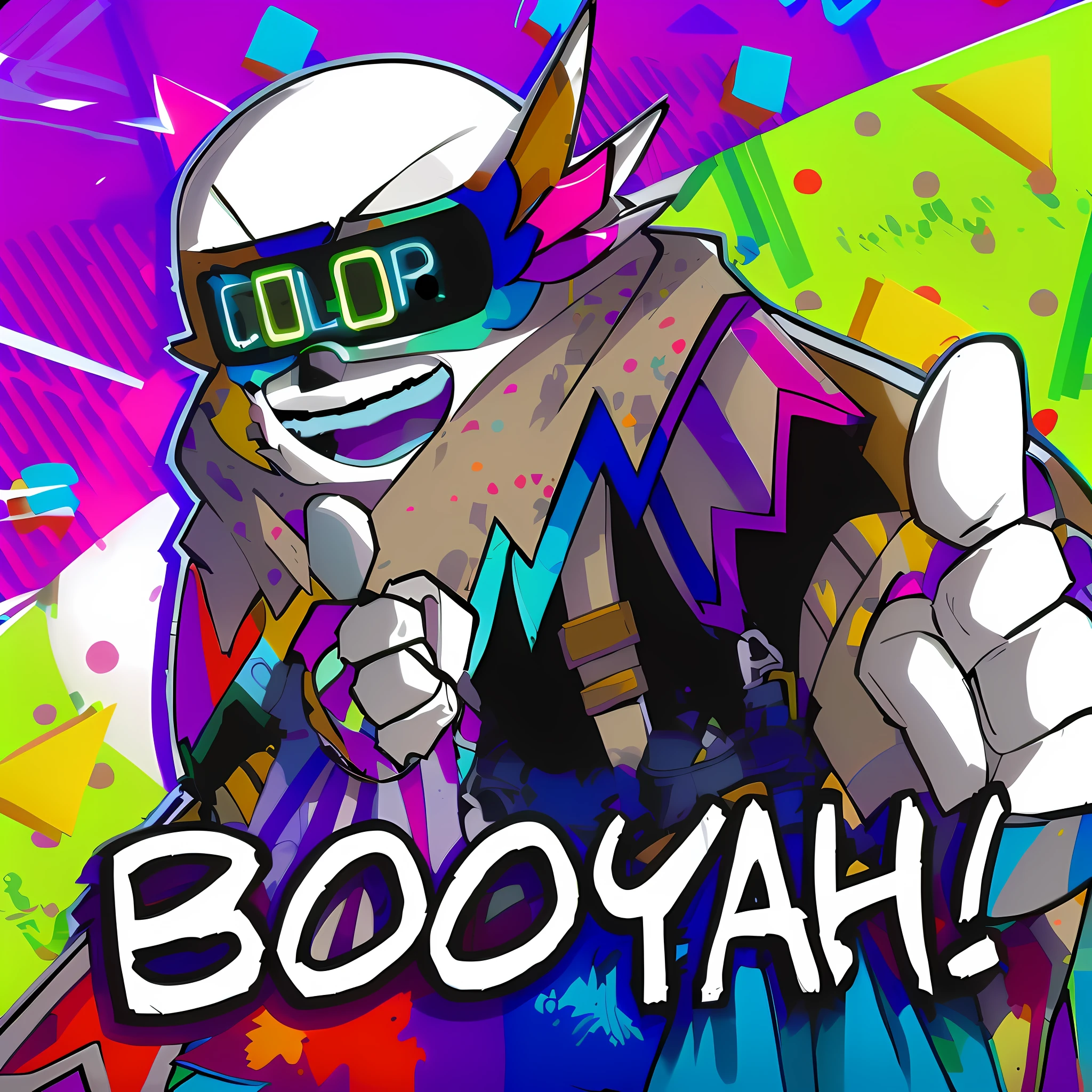 Close-up of cartoon characters with thumbs up, Official artwork, oh oh oh,ys, booru, with splatoon style, profile picture 1024px, hiphop gangsta robot, aaaaaaaaaax, high detailed official artwork, digital art from danganronpa, Deep!!!!!, like bebop, Vibrant fan art, 🚀🚀🚀, sharp high quality artwork