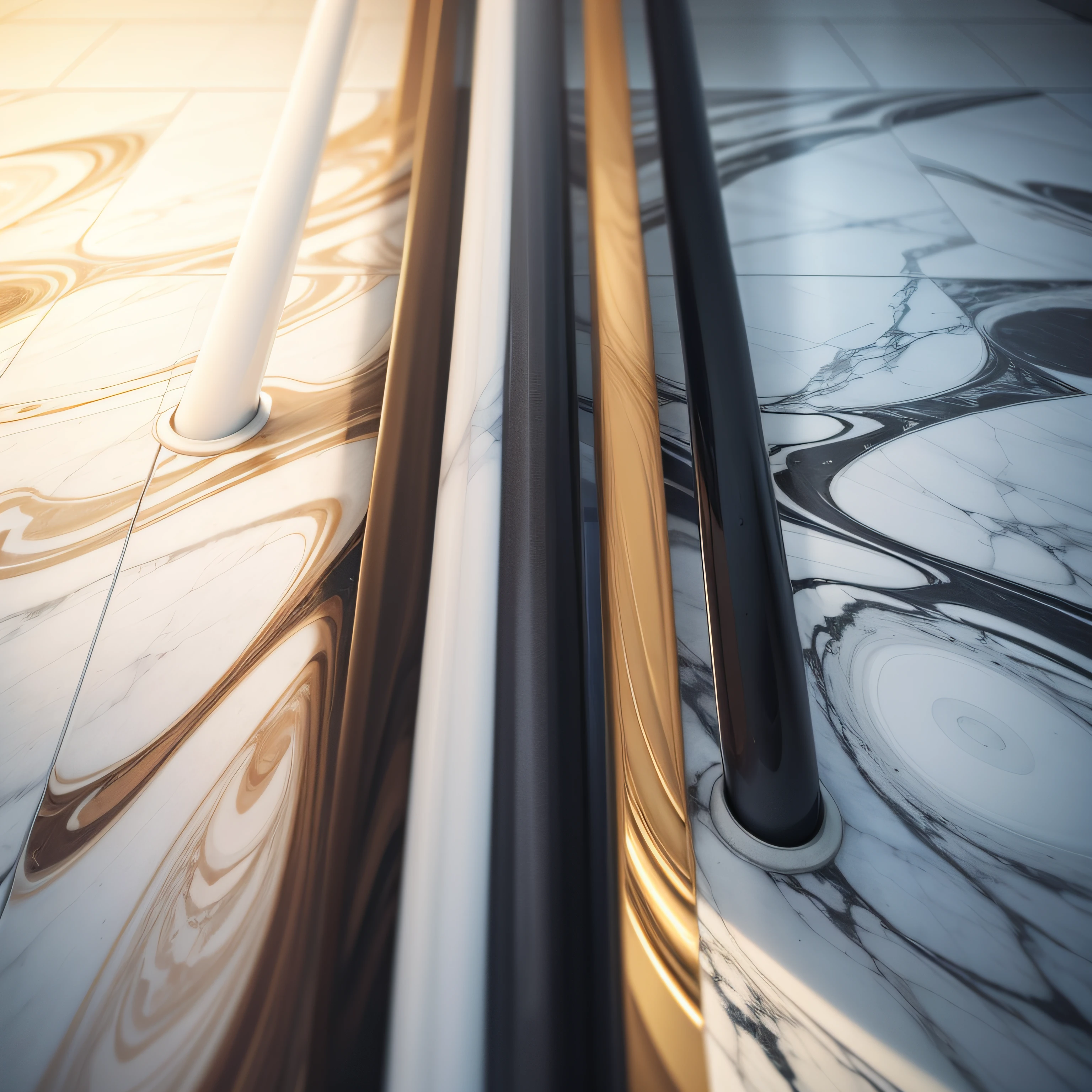 creates an image of a polished marble floor, showing each shaft and pattern in an impressive way