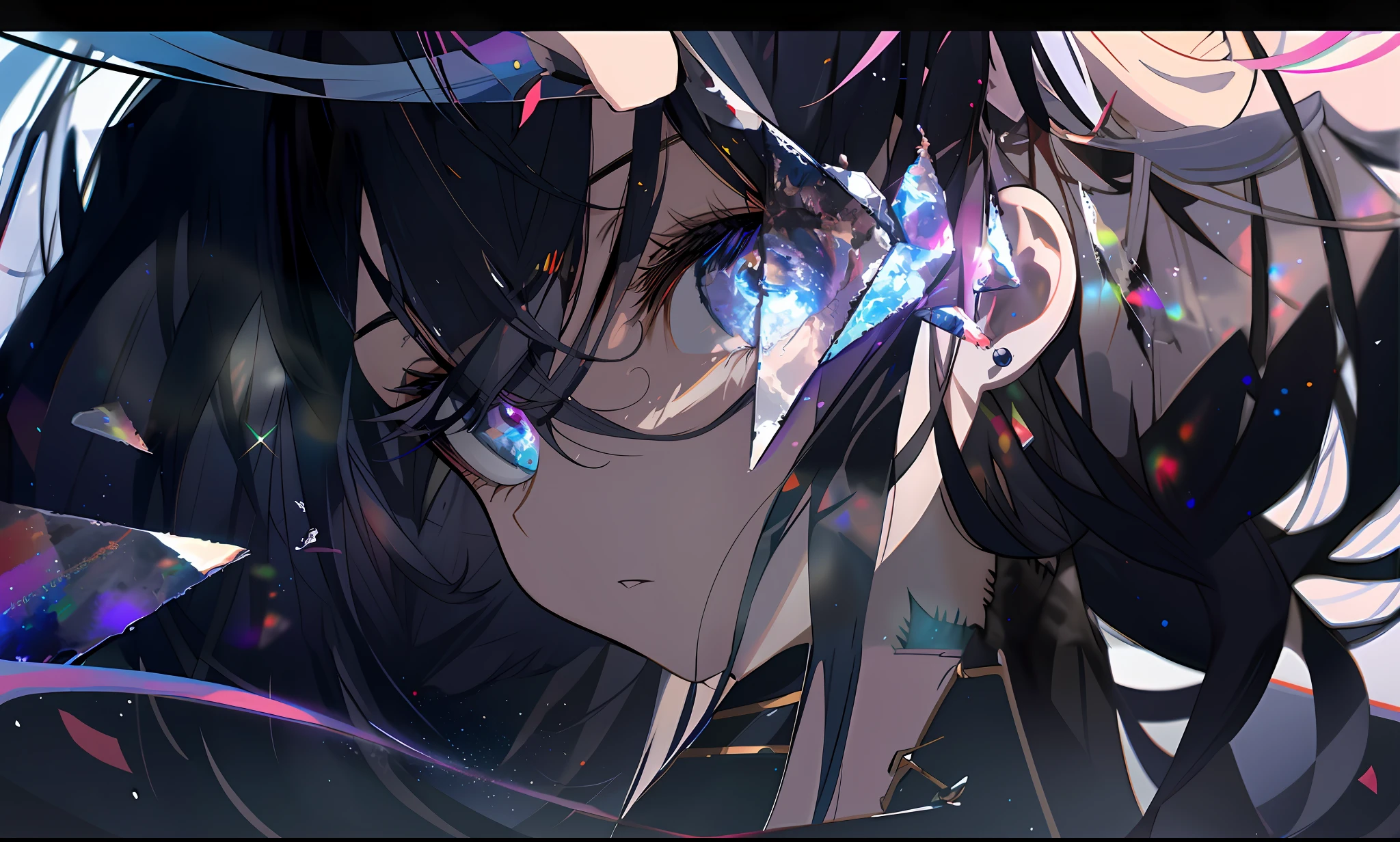 anime girl with long black hair and blue eyes, Detailed digital anime art, style of anime4 K, Anime art wallpaper 4 K, Anime art wallpaper 4k, 4K anime wallpaper, Anime wallpaper 4K, Anime wallpaper 4 k, Anime art wallpaper 8 K, Detailed key anime art, ultra hd anime wallpaper, anime moe art style, detailed anime art