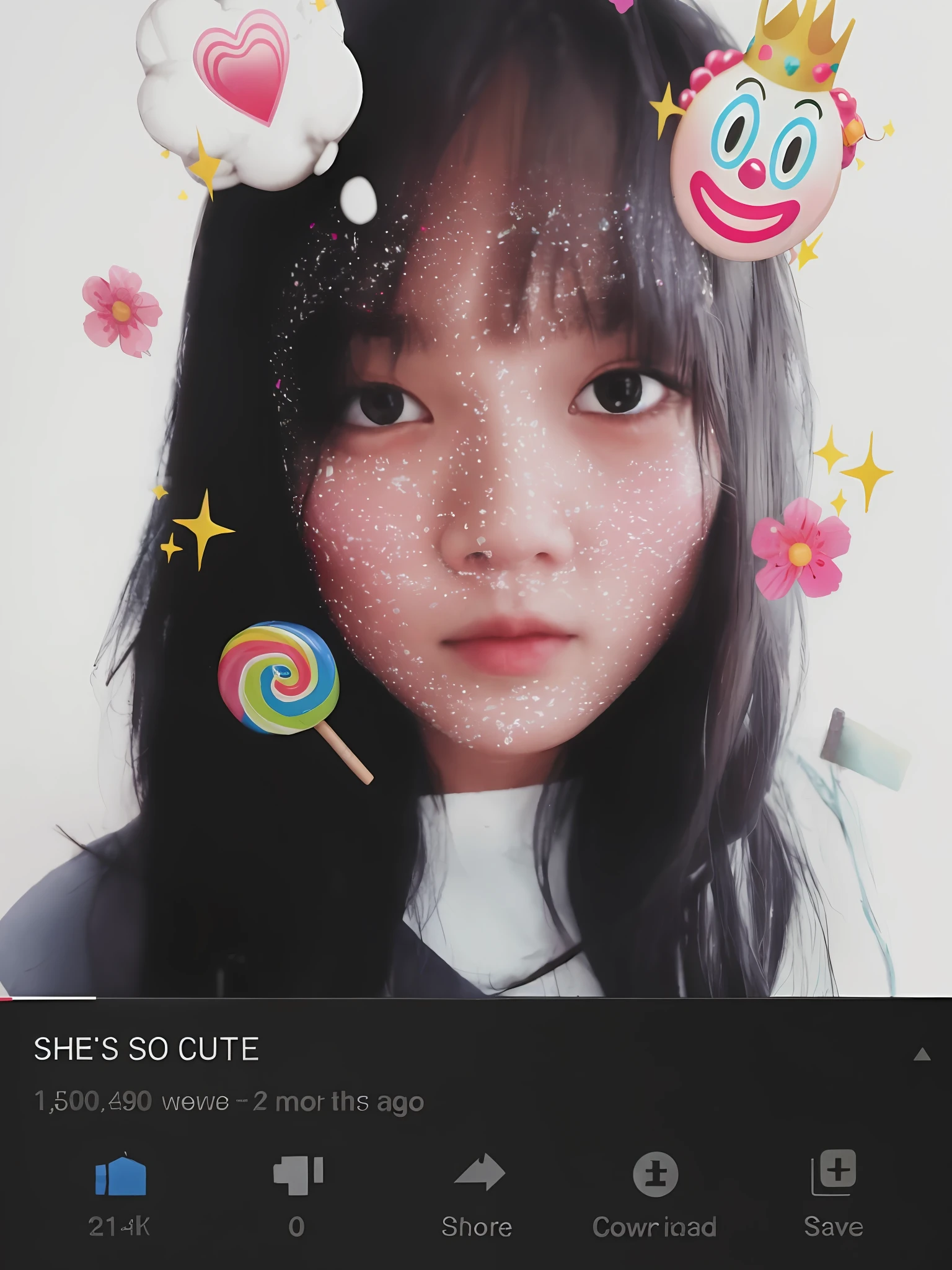 There was a girl with a lollipop sticker on her face, She has a cute face, she is 2 3, Very aesthetic!!!!!!!!!!!!!!!, clear cute face, she has a cute expressive face, trending on vsco, Ruan cute vtuber, y 2 k cutecore clowncore, aesthetic cute with flutter, cutecore, Very aesthetic!!!!!!