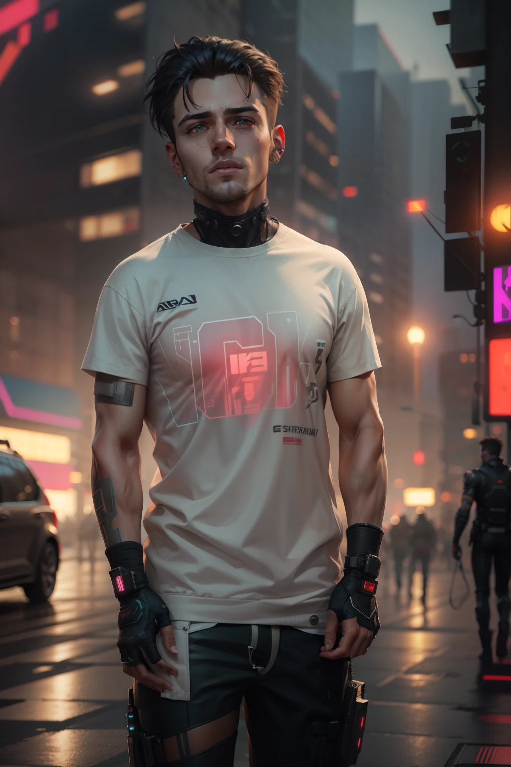 Cyberpunk handsome boy, realistic face,real place,8k
