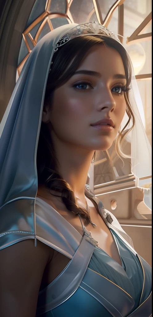 virgin mary. MUJER CAUCASICA. 19 years old, DULCE E INOCENTE MIRADA ANGELICAL, ultra detailed fine art photography, Aura de medianoche, cielo nocturno, Cara hermosa detallada, Dreamy, resplandeciente, retroiluminado, glamur, Mica, sombras, oil on canvas, Pinceladas, Suave, ultra-high def, 8k, Motor Unreal 5, Ultra Sharp Focus, Arte de Alberto Seveso, Artgerm, loish, Sf, Obra maestra de arte intrincada, ominoso, matte paint movie poster, golden ratio, tendencias en CGSociety, intrincado, epopeya, tendencias en Artstation, por artgerm, Altamente detallado, vibrant production cinematic character render ultra high quality model. obra maestra, calidad superior, mejor calidad, arte oficial, beautiful and aesthetic: 1.2), , extremo detallado, colorido, highest detailed, arte oficial, unidad de papel tapiz 8k, ultra detallado, beautiful and aesthetic, hermoso, obra maestra, mejor calidad,