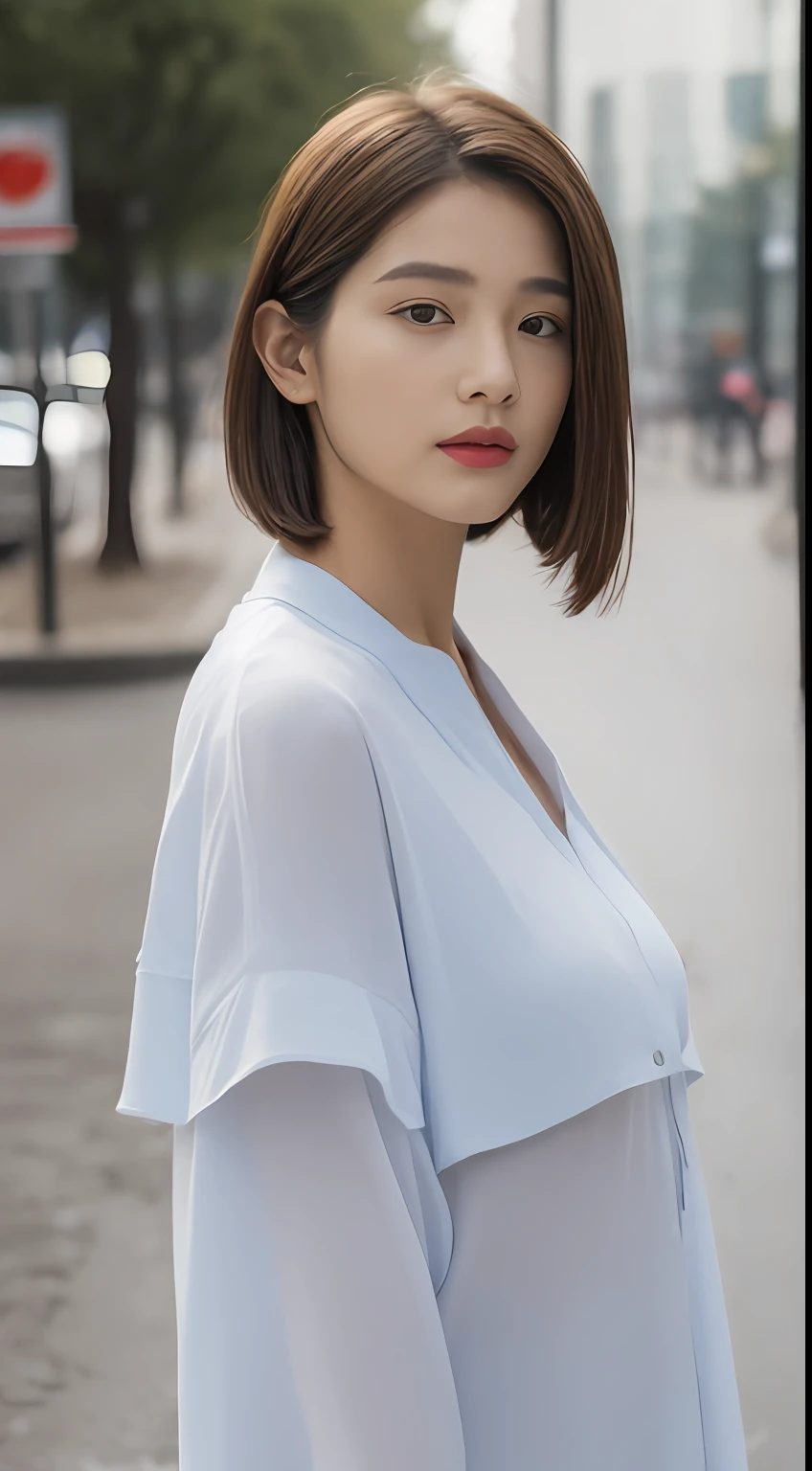 ((Best Quality, 8K, Masterpiece:1.3)), Focus: 1.2, Perfect Body Beauty: 1.4, Buttocks: 1.2, ((Layered Haircut, Breasts: 1.2)), (Wet Clothes: 1.1) , (Rain, Street:1.3), Bandeau Dress: 1.1, Highly Detailed Face and Skin Texture, Delicate Eyes, Double Eyelids, Whitened Skin, Long Hair