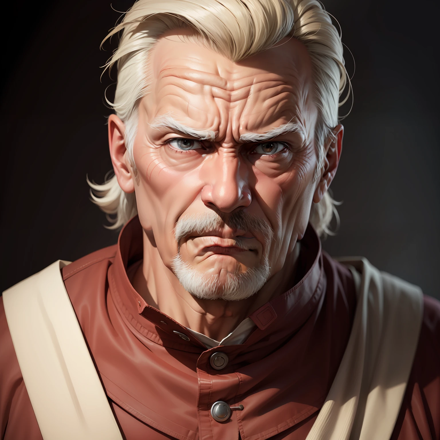 A serious uncle with a national character face