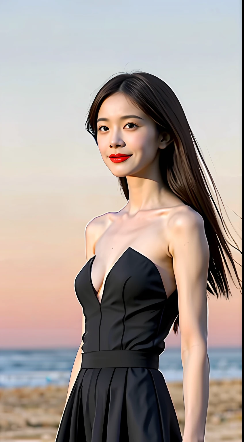 ((top-quality、16k、masterpiece:1.3))、Canon EOS、RAW images、rialistic photo、Highest quality photos、1girl in、japanes、High school students、A-cup body shape、flat breast、Pretty women:1.3、A-cup、very slender body:2.8、(Longhaire、Super small breasts:1.2)、very flat chest、very slender body、Athlete Abs、Orange Micro Bikini、Strapless Bras、Nipple sheer:2.2、Summer sandy beach、二重まぶた、fullllbody、A slender、model poses、Inter-strands、Slender figure、Hair in the wind、200mm telephoto lens、Delicate body、Very thin waist and waist,、