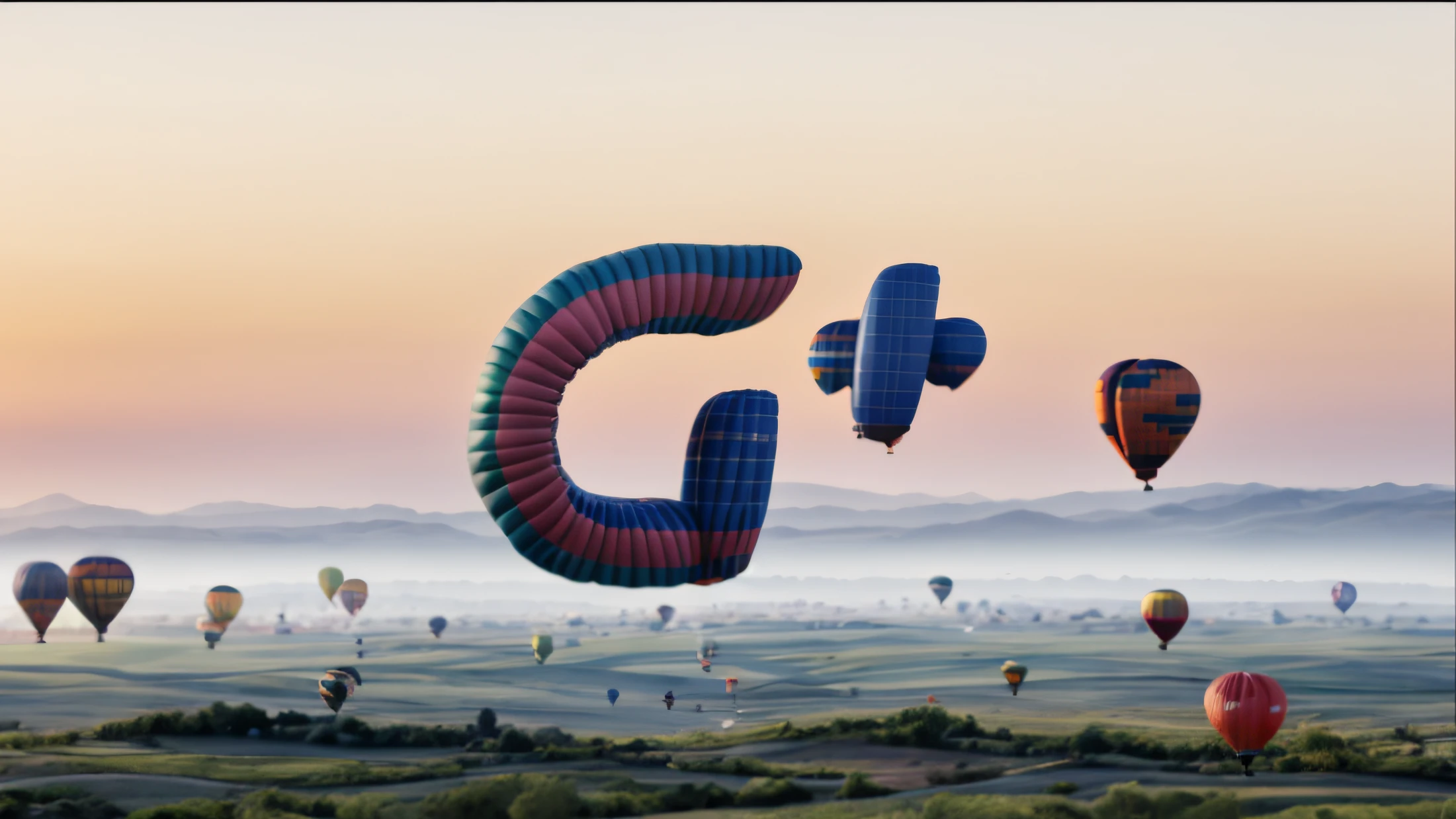 A set of colorful balloons fly freely in the sky,grassy fields,Spectacular,Real-world scenarios,cinema shot,vfx,8K
