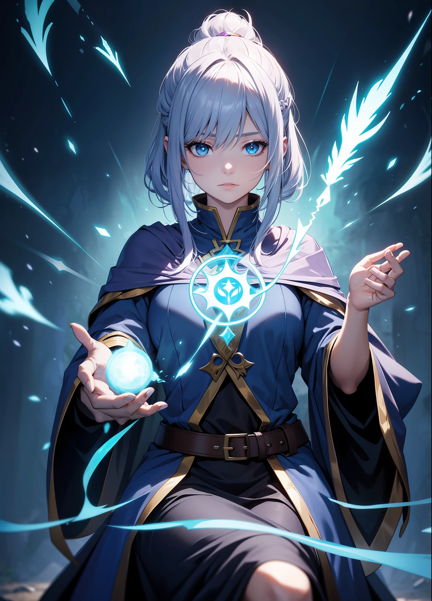 A mage is performing a healing spell,treatment,Fantasy style,game style,high qulity