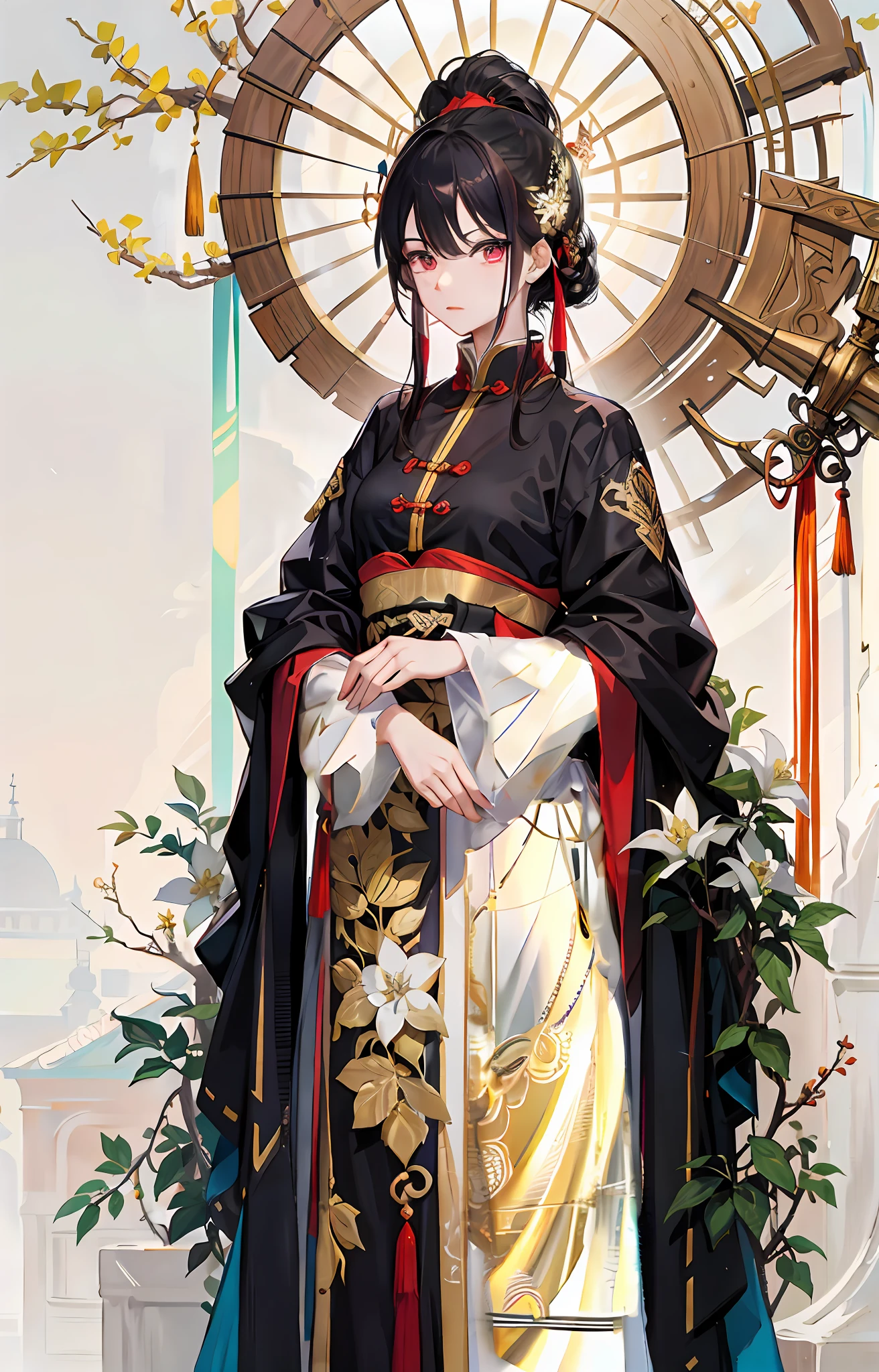 Normal hands,Normal sleeves,Gold decoration
