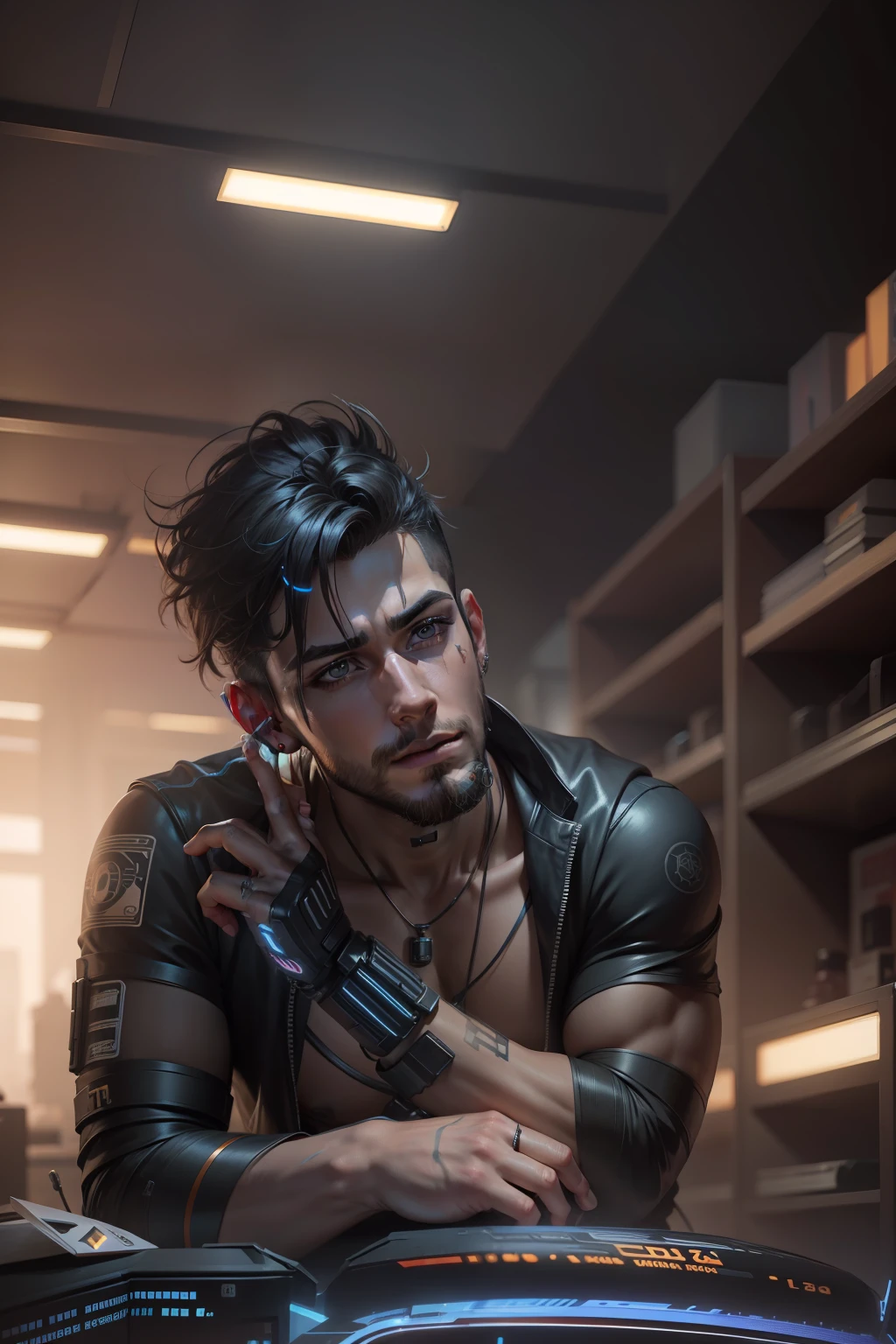 Change background cyberpunk handsome boy realistic face 8k. Ultra realistic