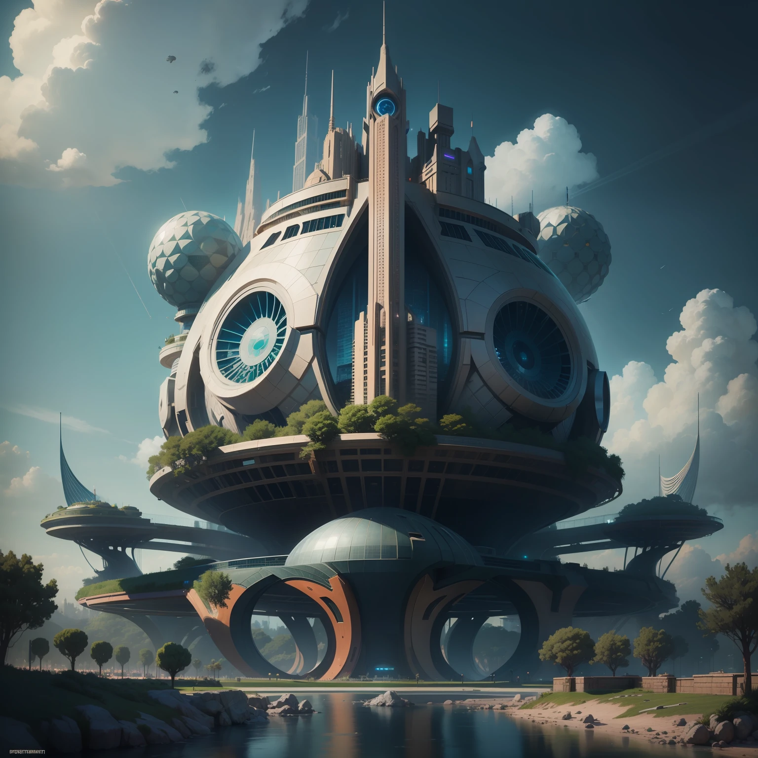 cyberpunked　epcot　dream　SF Building Height１０fold　top-quality　​masterpiece　超A high resolution
