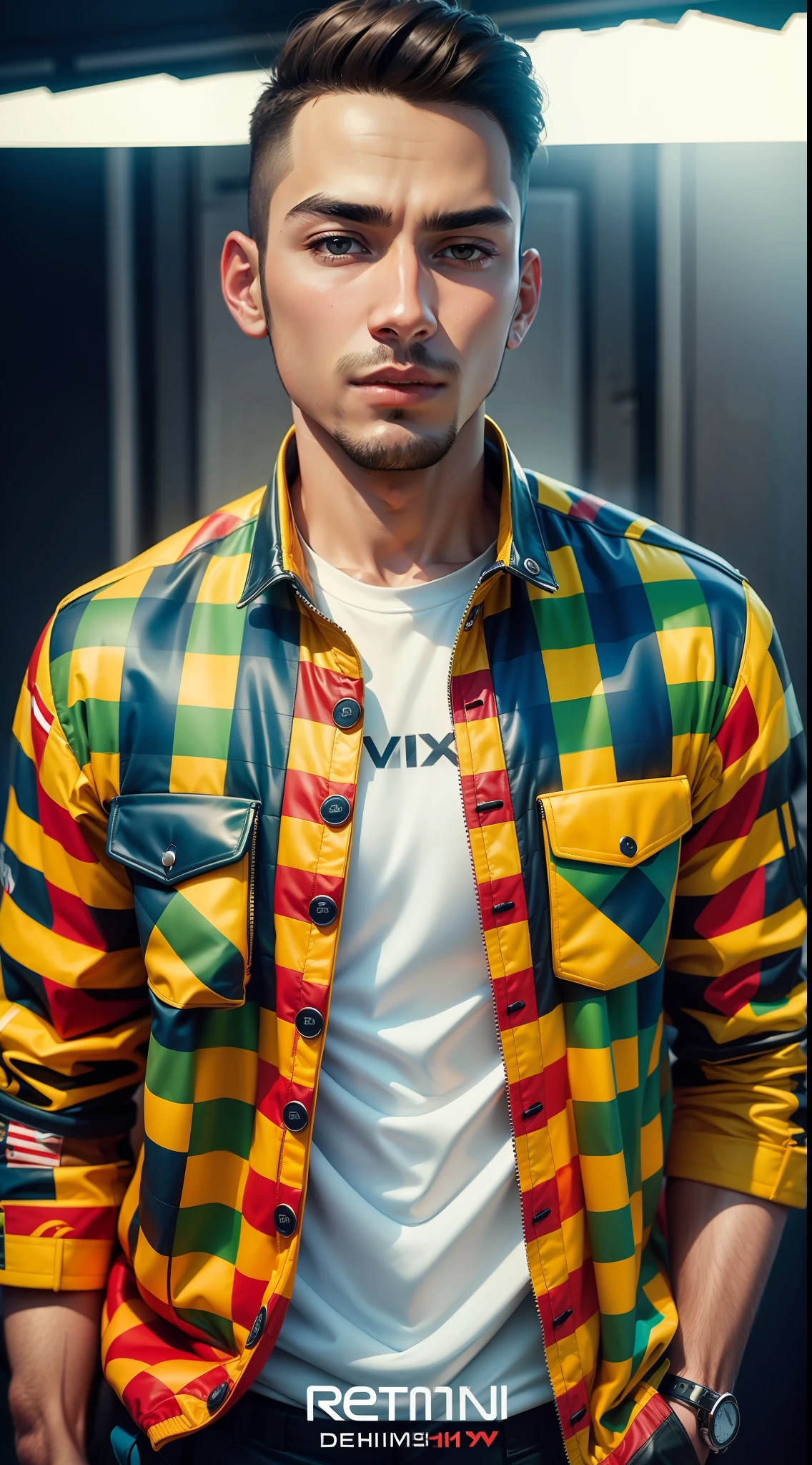 Hot boy wearing demin jacket and change background filled with super cars , rich boy , full hd ,