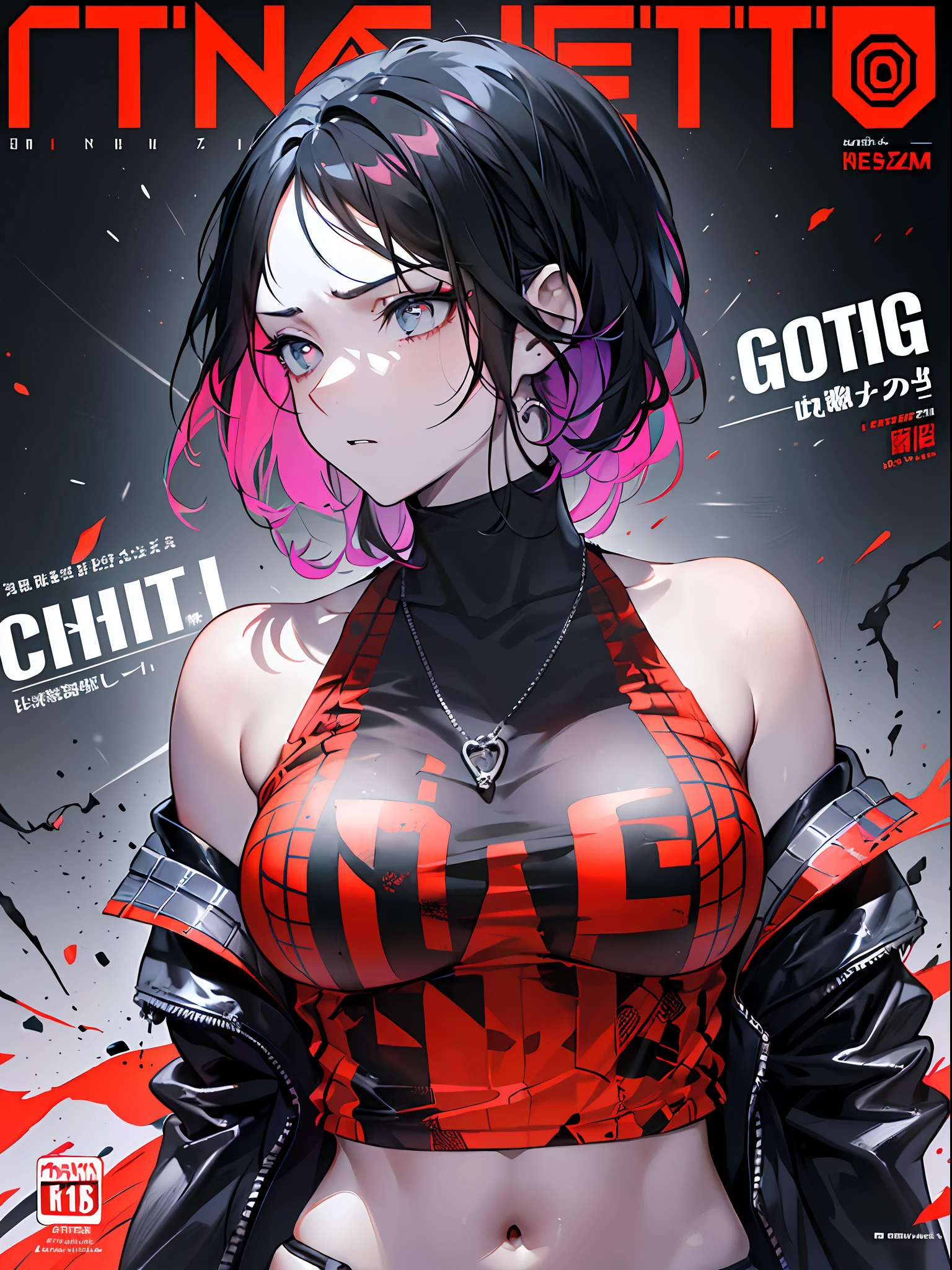 ((((dramatic))), (((gritty))), (((intense))) film poster featuring a young woman as the central character. She stands confidently in the center of the poster, wearing a stylish and edgy outfit, with a determined expression on her face. The background is dark and gritty, with a sense of danger and intensity. The text is bold and attention-grabbing, with a catchy tagline that adds to the overall feeling of drama and excitement. The color palette is mainly dark with splashes of vibrant colors, giving the poster a dynamic and visually striking appearance,tachi-e
(magazine:1.3), (cover-style:1.3), fashionable, woman, vibrant, outfit, posing, front, colorful, dynamic, background, elements, confident, expression, holding, statement, accessory, majestic, coiled, around, touch, scene, text, cover, bold, attention-grabbing, title, stylish, font, catchy, headline, larger, striking, modern, trendy, focus, fashion,