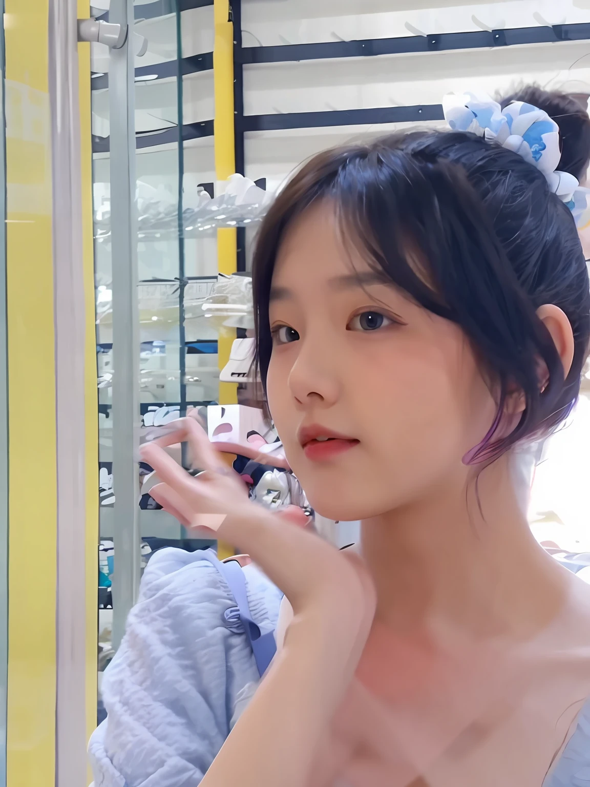 there is a woman with a cell phone in her hand, wan adorable korean face, blackpink jennie, ulzzangs, 8k selfie photograph, gongbi, young lovely Korean faces, Choi Hyun-hwa, leaked image, popular korean makeup, with round face, young cute wan asian face, jaeyeon nam, park jimin