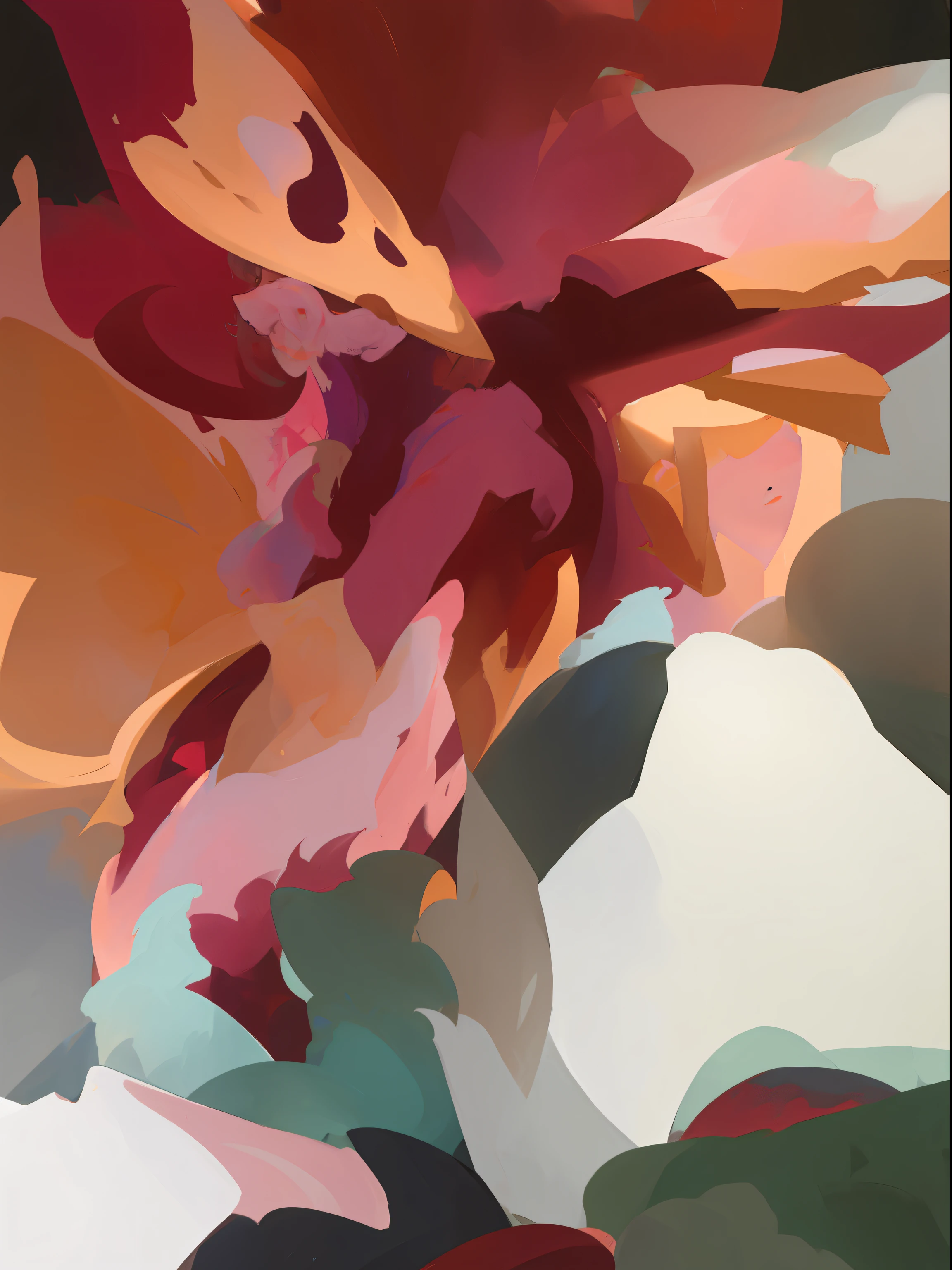 pintura de uma pintura de uma flor com um monte de cores, inspirado em Julian Schnabel, inspirado por Abraham van Calraet, inspirado em Cecily Brown, inspirado em Esteban Vicente, inspirado em Lois Dodd, inspirado por James Brooks, inspirado em Jacob Jordaens, digital oil on canvas, inspirado em Pamela Ascherson, inspirado em Elaine de Kooning