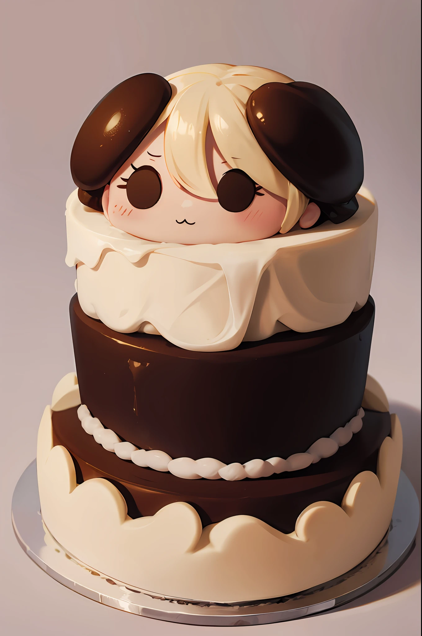 Cake in the shape of a chibi character,