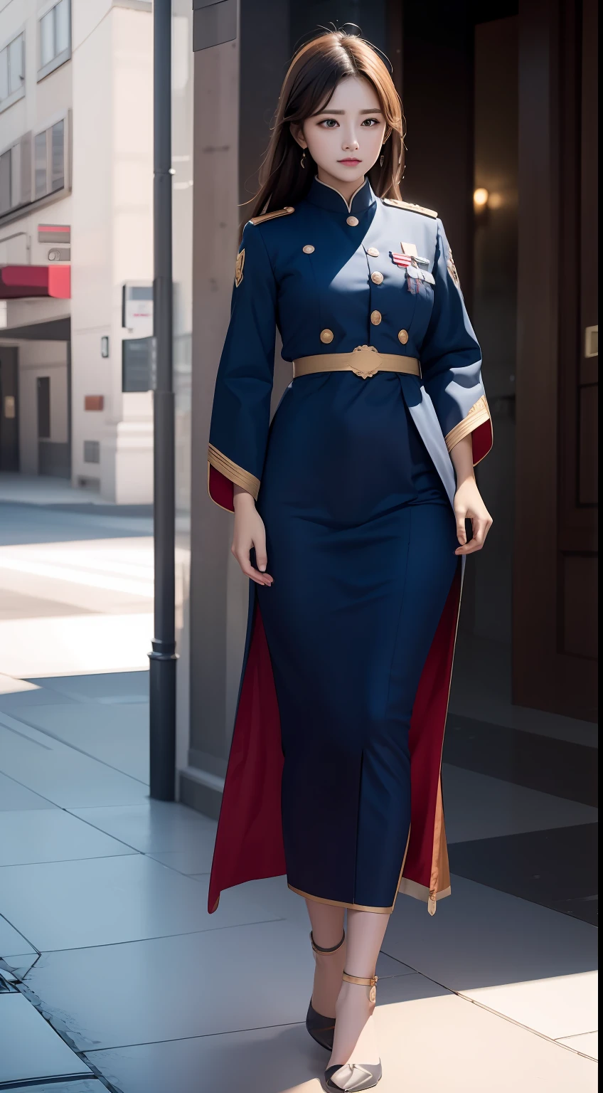 (RAW photos,HighestQuali),Full body like,Inconspicuous uniform,(realisticlying,realisticlying:1.3),HighestQuali,tmasterpiece,Very fine and beautiful,highly detailed,CG,unified,2k wallpaper,Wonderful,beautifuldetails,tmasterpiece,dynamicposes,HighestQuali,Extremely detailed Cg Unity 8K wallpaper,,